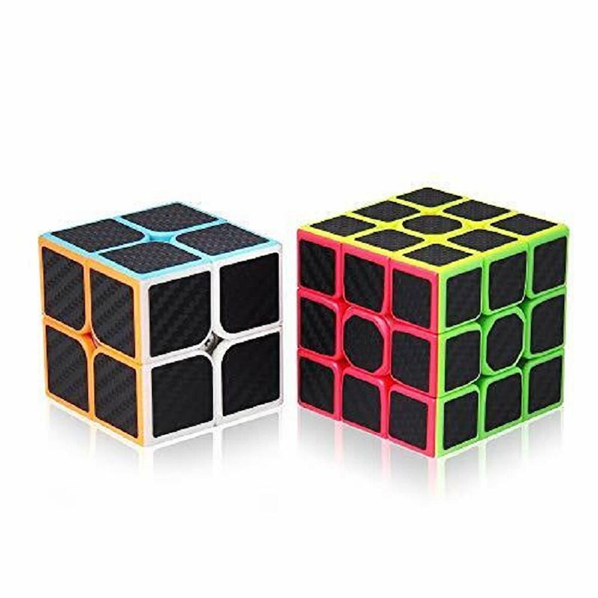 2 SET PROFESSIONAL QY SPEED CORBON FİBER CUBE VIP 2Lİ SET 2X2 ZEKA KÜPÜ 3X3 ZEKA KÜPÜ RUBİKS CUBE