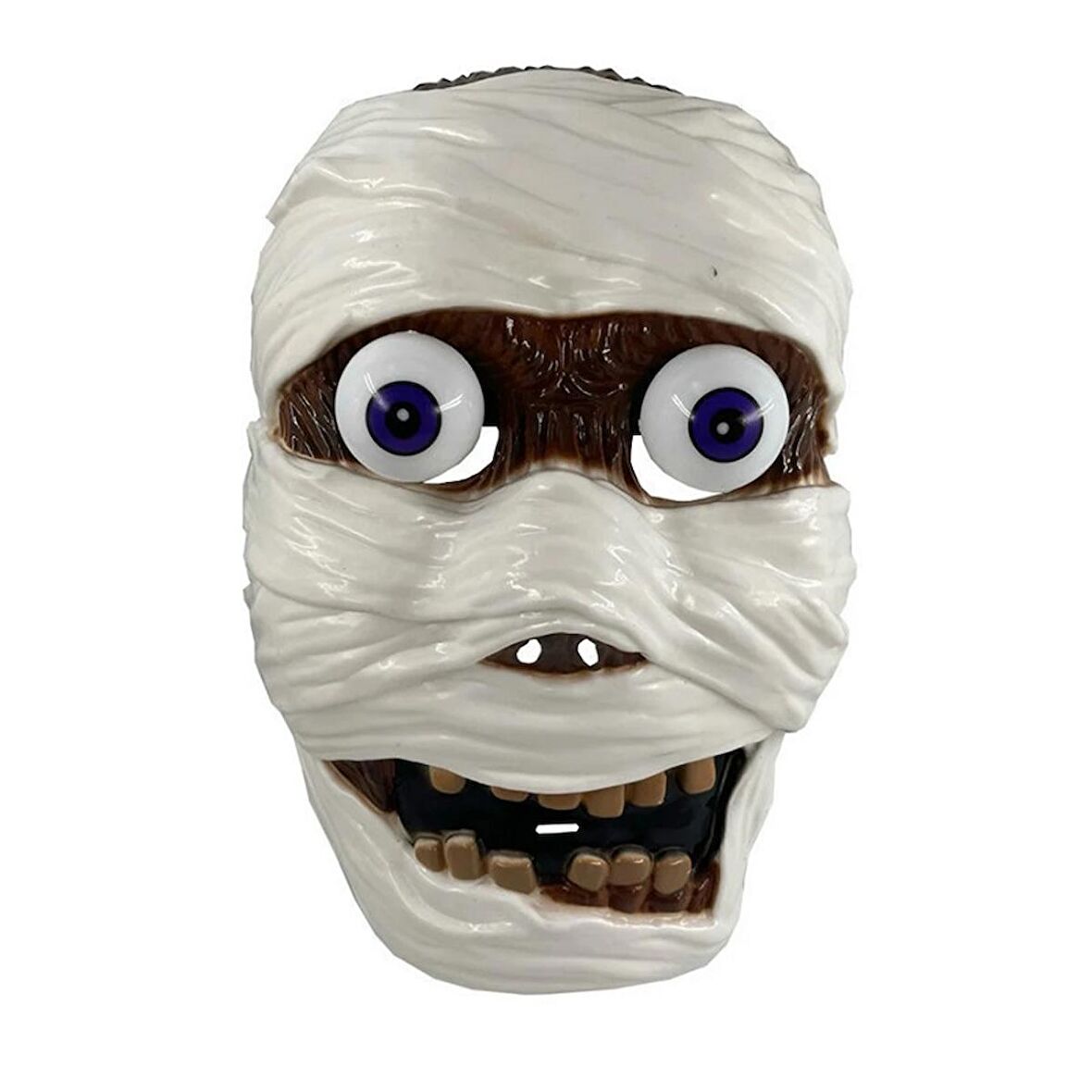 MUMMY HALLOWEEN HORROR MASK VIP CADILAR BAYRAMI KORKU MASKESİ GÖZLERİ OYNAYAN MASKE MUMYA MASKESİ