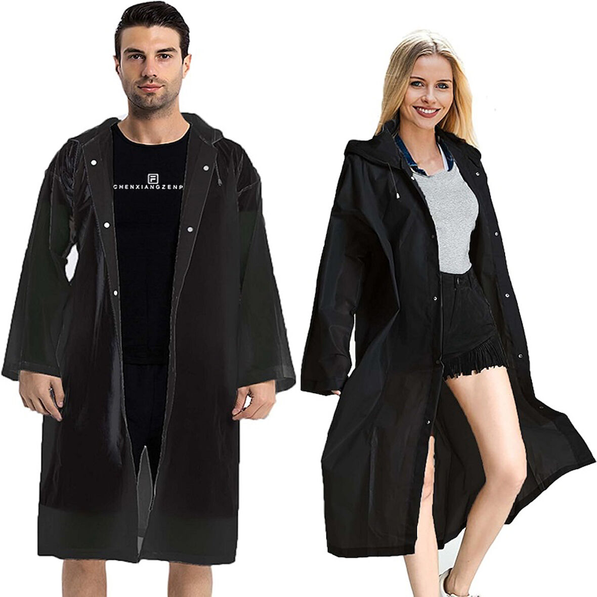 50 ADET VIP UNISEX RAIN COAT OUTDOOR YAĞMURLUK 1.KALİTE ŞAPKALI ÇITÇITLI YAĞMURLUK SİYAH YAĞMURLUK