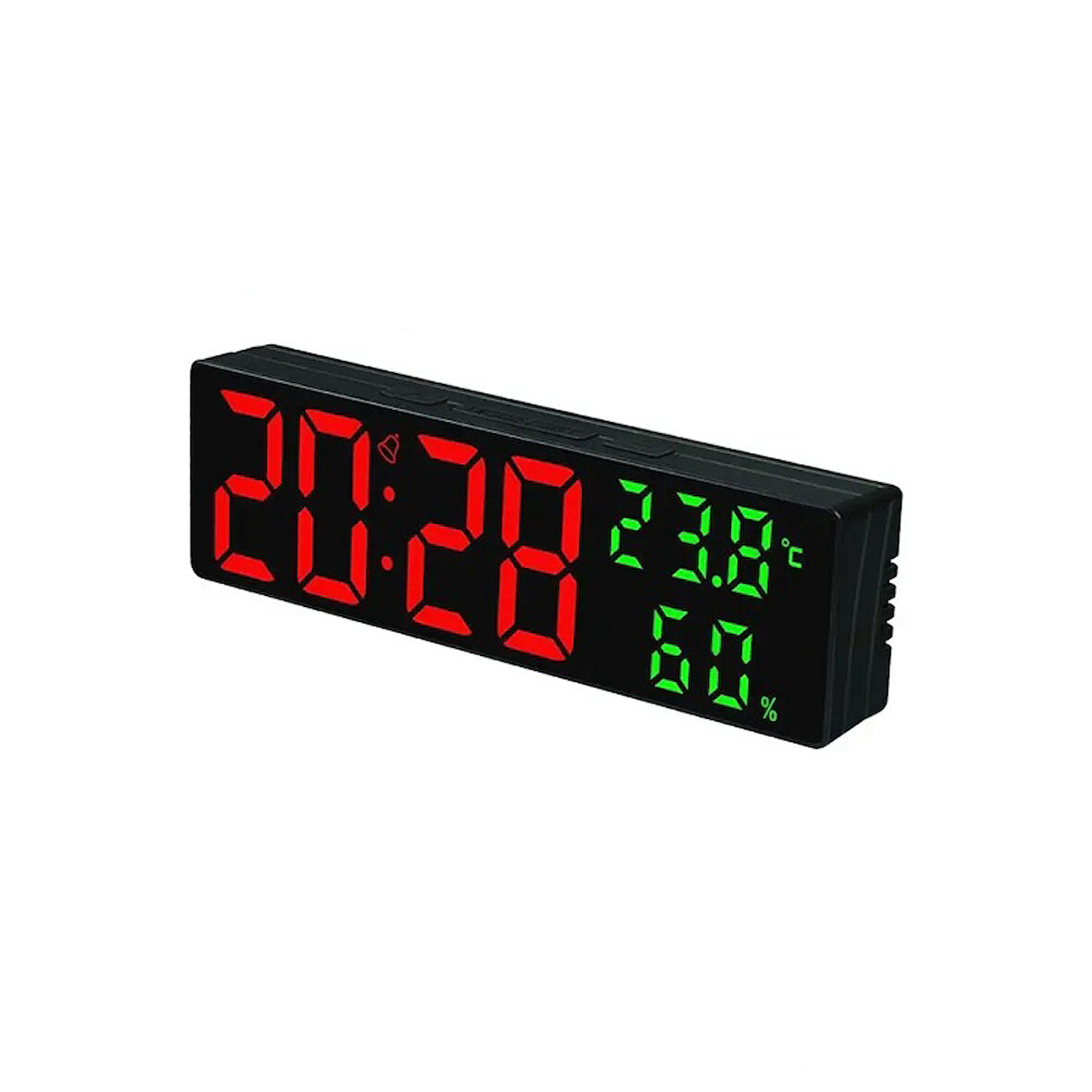 KIRMIZI YEŞİL LEDLİ DİJİTAL SAAT ALARM SICAKLIK VE NEM GÖSTERGELİ SAAT VIP RED GREEN LED WALL CLOCK