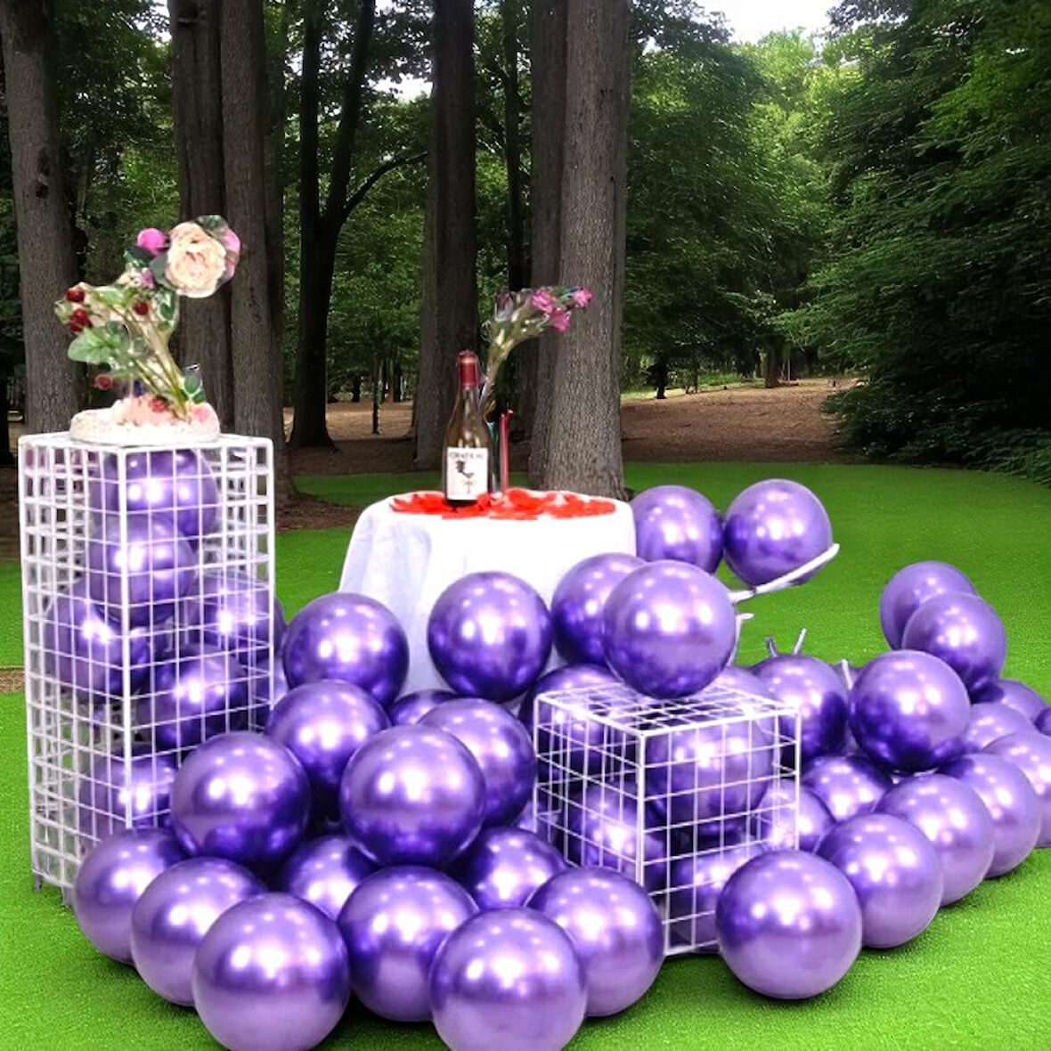 25 ADET MOR KROM BALON MOR PARLAK METALİK BALON KROM MOR BALON HELYUM GAZINA UÇAN BALONA UYGUNDUR