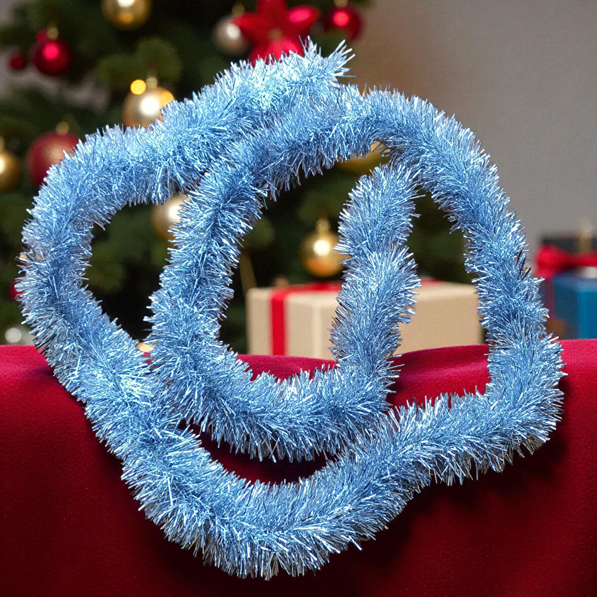 2 METRE PARLAK METALİK GÜMÜŞ YILBAŞI BOYUN SİMİ GÜMÜŞ YUMUŞAK BOYUN GARLANDI DEKOR GÜMÜŞ SÜSLEMESİMİ