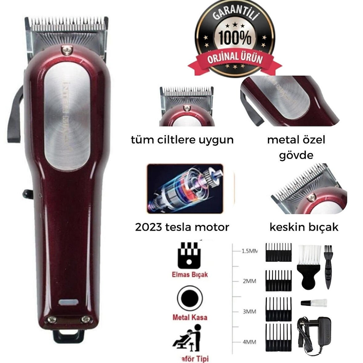 Tc-1453  Saç Sakal Kesim Makinesi iki yıl garanti