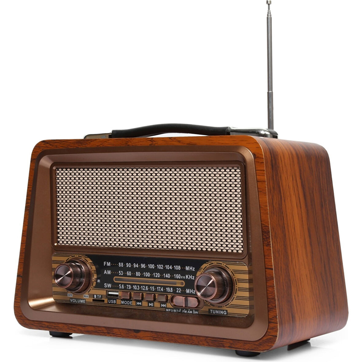 Nostalji Radyo Bluetooth USB Destekli Büyük Boy ve Güçlü Ses