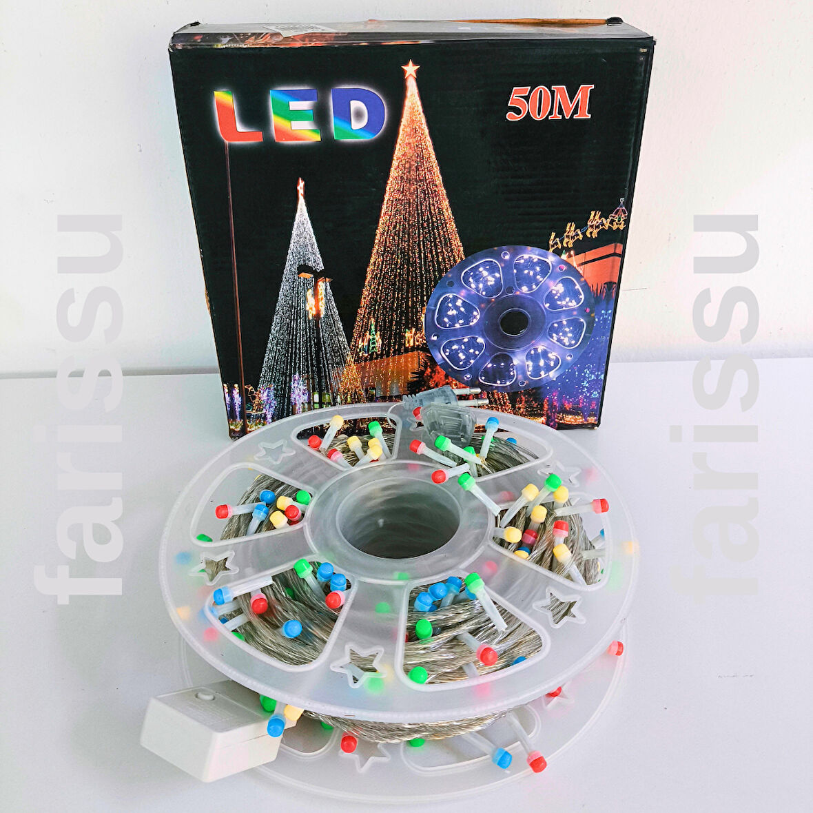 50 Metre RGB Renkli Peri LED Işık – Fişli Dış Mekan Dekoratif Aydınlatma