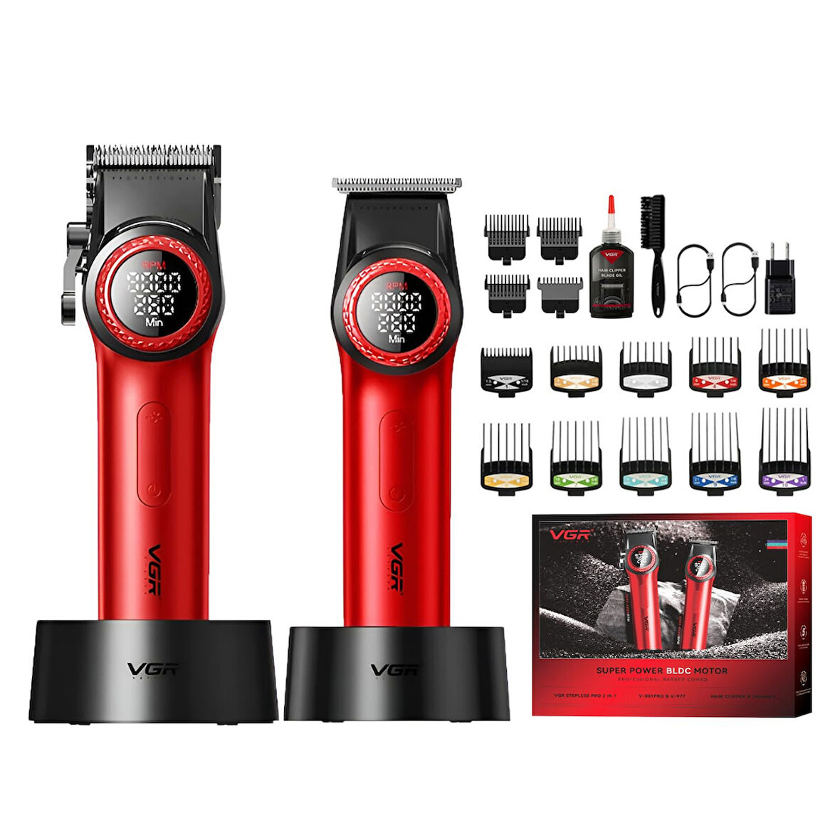 VGR Profesyonel Saç & Sakal Kesme Makinesi Seti - V-001PRO & V-977