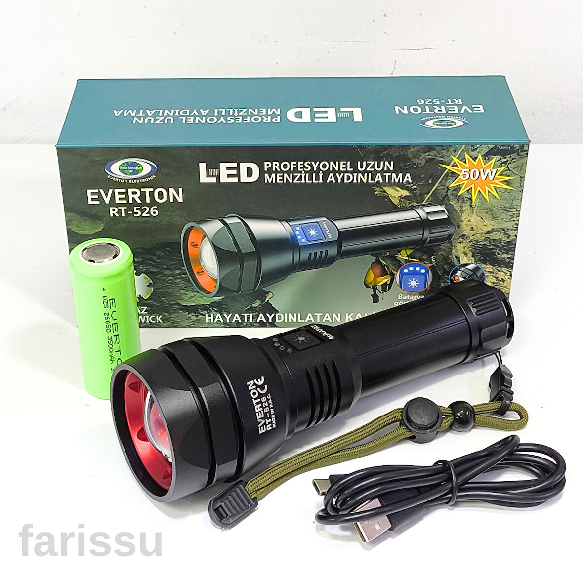Profesyonel LED El Feneri - 50W Güç, 1000 Lümen Aydınlatma RT-526