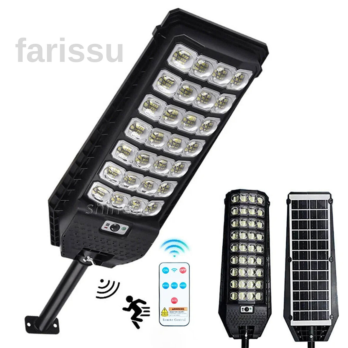 Güneş Enerjili, Hareket Sensörlü Dış Mekan LED Sokak Lambası Solar Aydınlatma