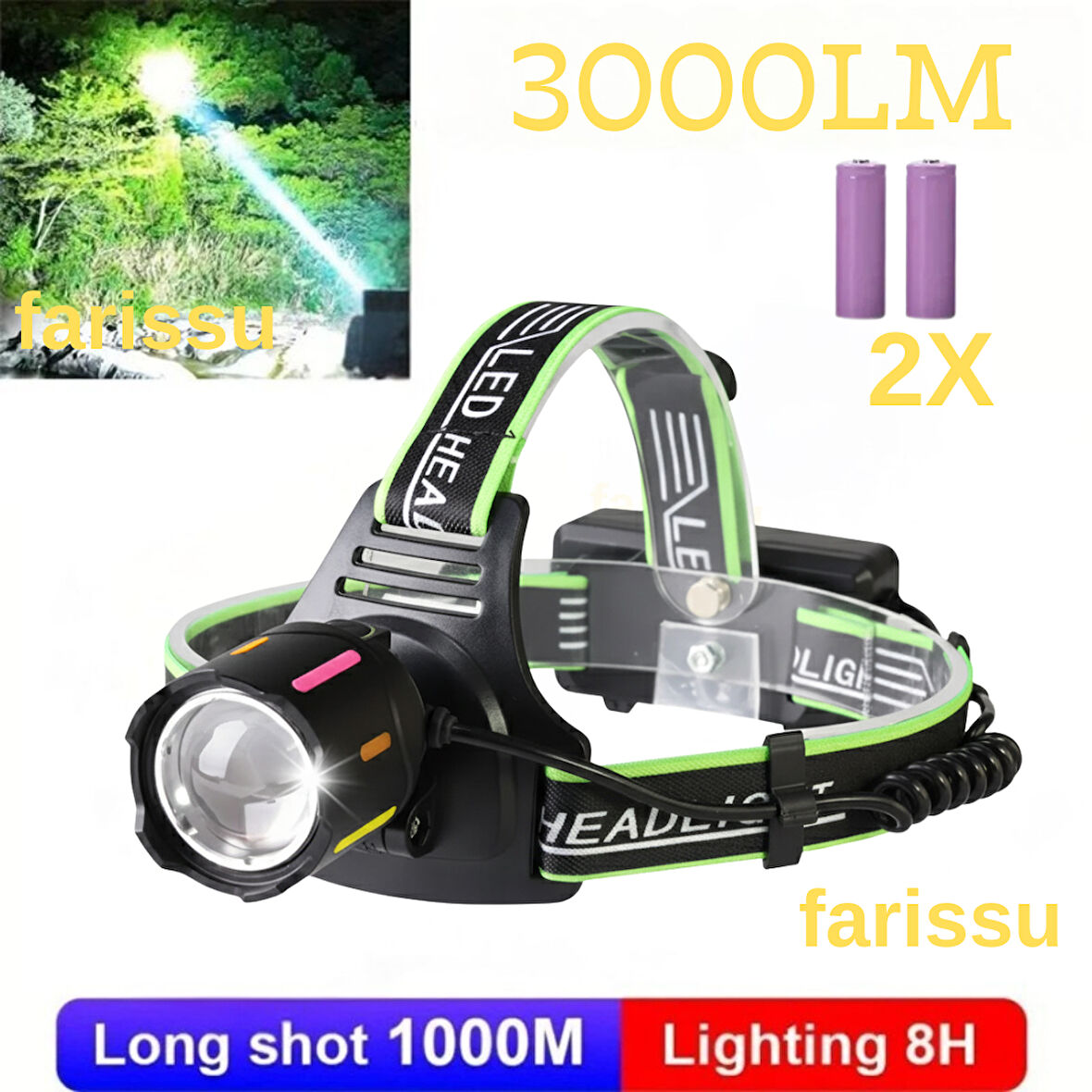 Yüksek Performanslı 30W Şarj Edilebilir LED Kafa Lambası