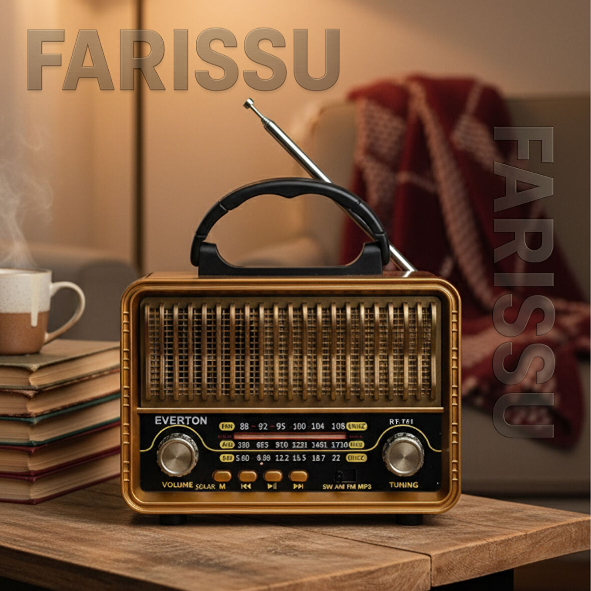 Everton RT-751 Nostaljik Tasarımlı Bluetooth/Solar/USB/TF Kart Destekli AM/FM/SW