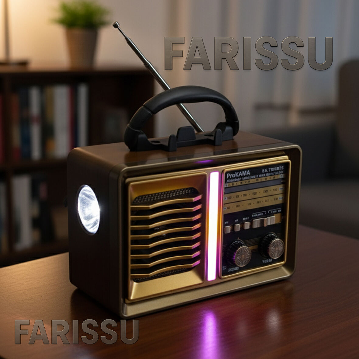 BK-7050BTS Nostaljik Solar Radyo | AM/FM/SW 3 Bant | Bluetooth, USB/TF Müzik Destekli | El Fenerli