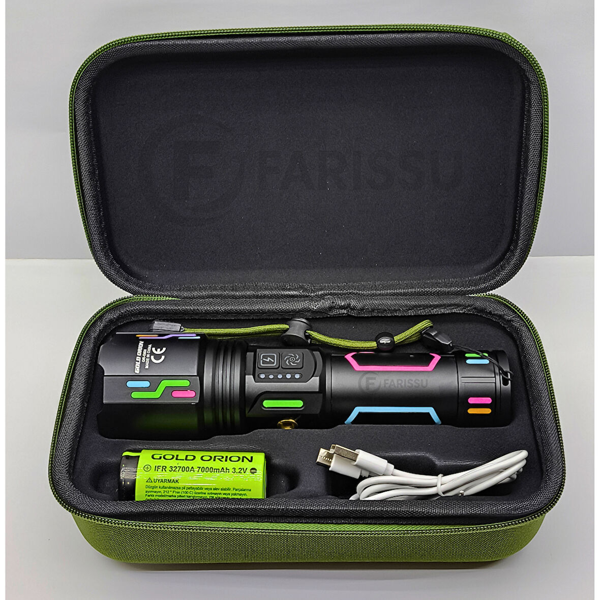 OR-G650 Ultra Güçlü Şarjlı El Feneri | 2 KM Menzil, Powerbank Özellikli, Zoomlu ve Özel Çantalı (200 Watt)