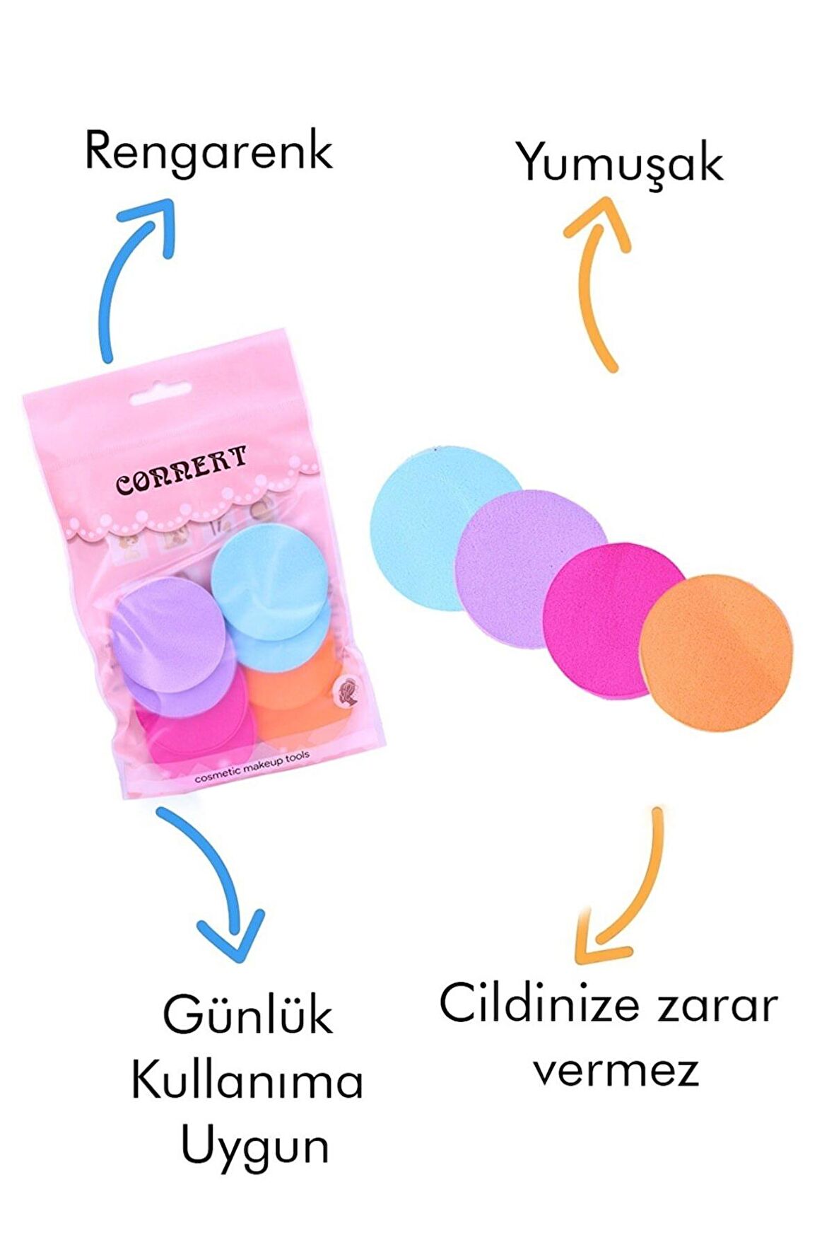 MT RENKLİ 8 Lİ MAKYAJ SÜNGERİ