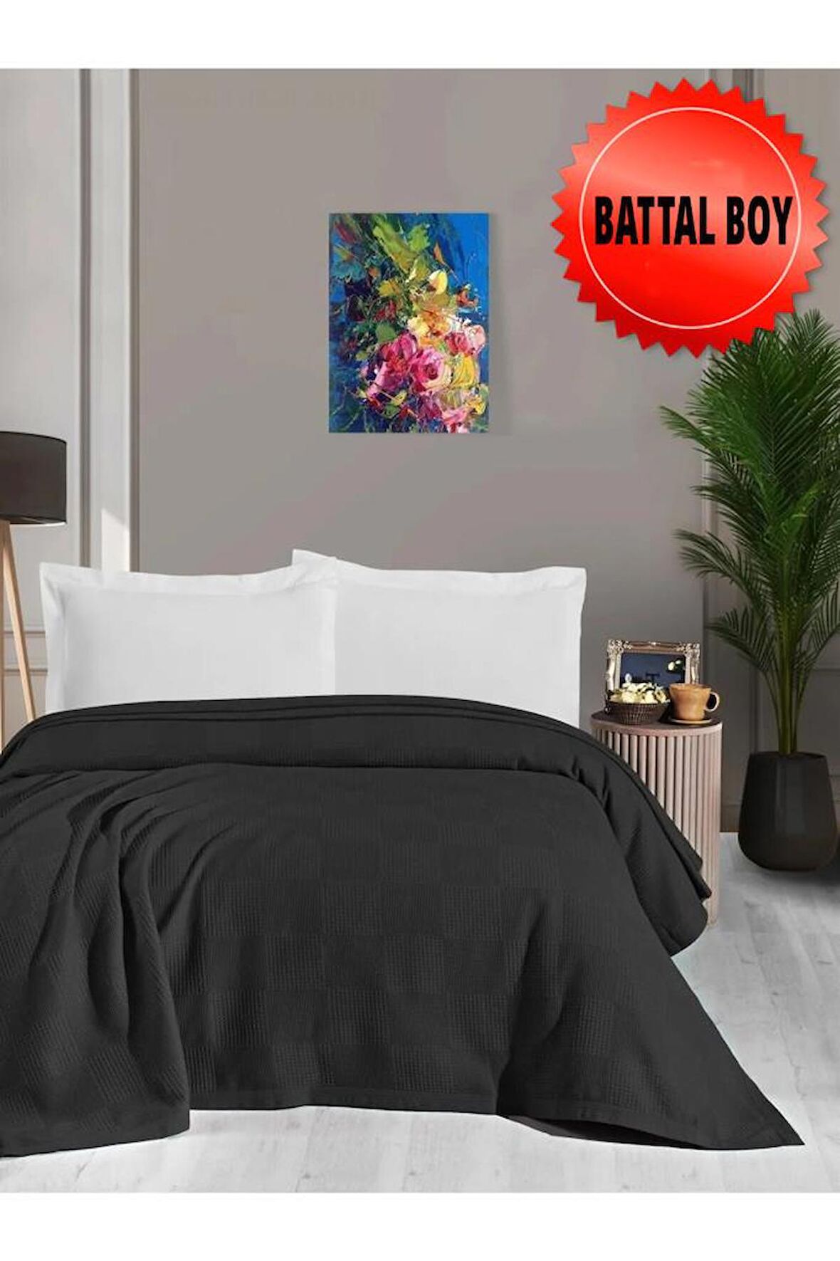 Waflle Desenli Pike Battaniye %100 Pamuk Kalın İplik Yumuşak Battal Boy 240 x 260