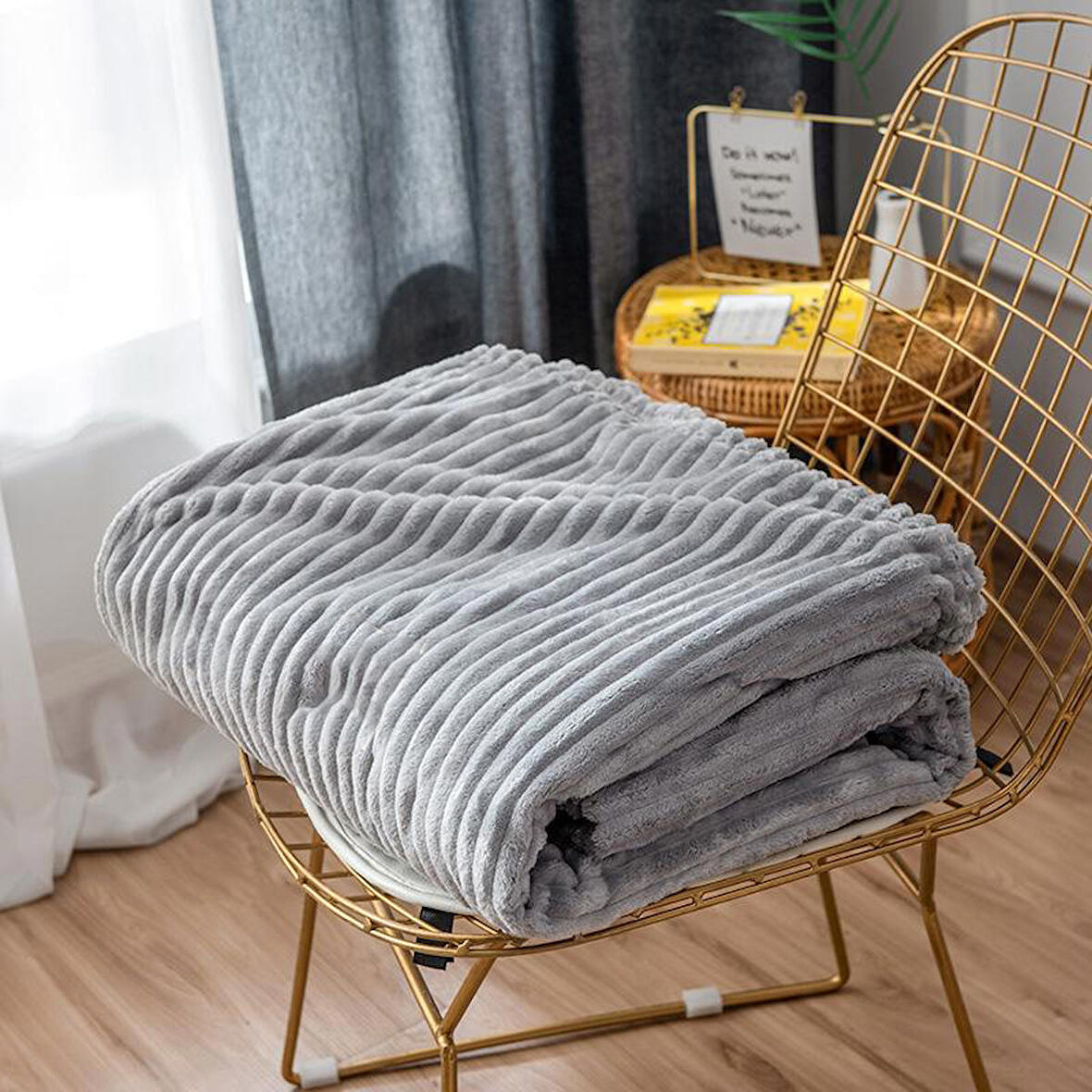 Mulberry Tek Kişilik Polar Battaniye Gri 120 x 170 cm