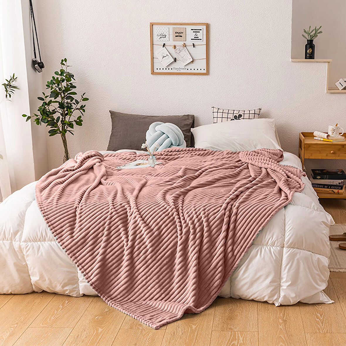Mulberry Tek Kişilik Polar Battaniye Gül Kurusu 170 x 230 cm