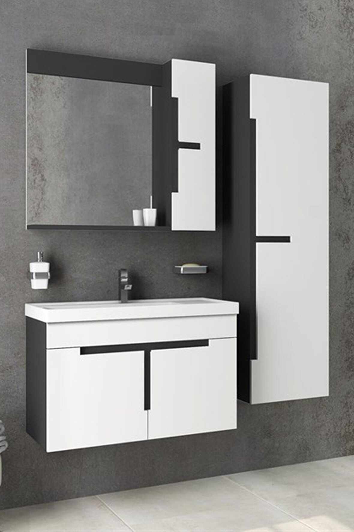 TEMPO 80 CM CM BANYO DOLABI - BOY DOLAP DAHİL 