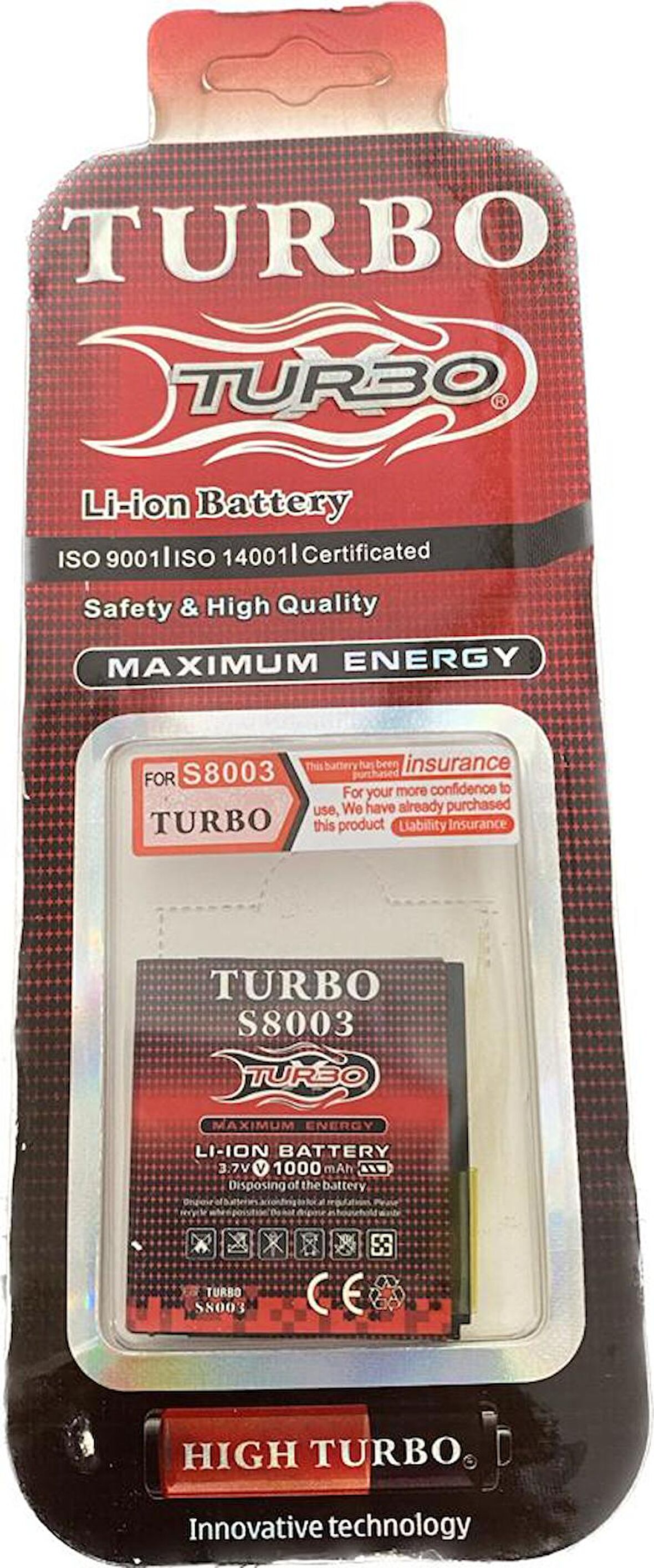 Samsung S8003 Batarya (TURBO)S8000-S7550 EB664239HU Batarya 800 mAh