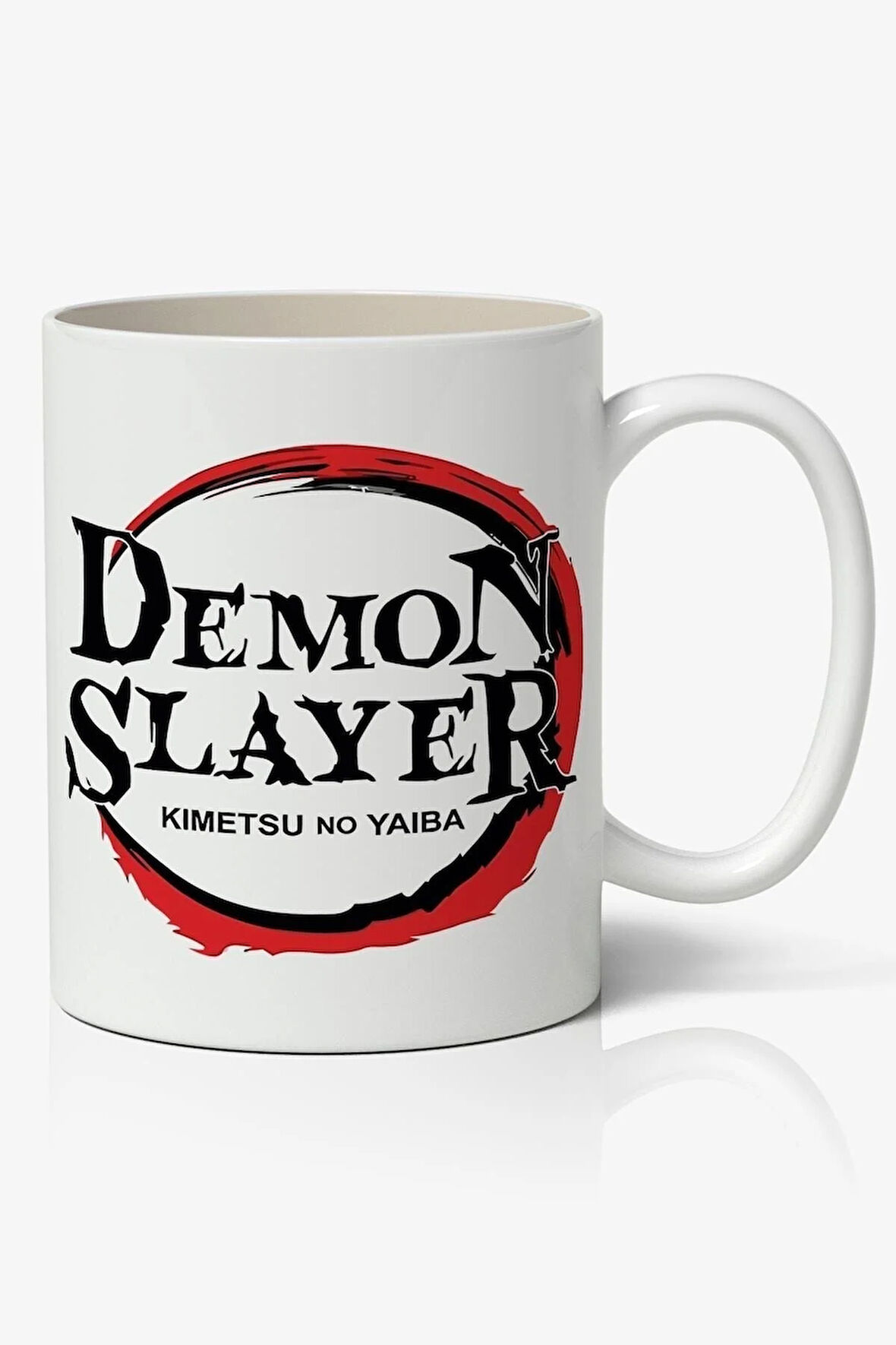 Demon Slayer İblis Keser Logolu Anime Temalı Beyaz Kupa Bardak Sevgiliye Arkadaşa Hediye