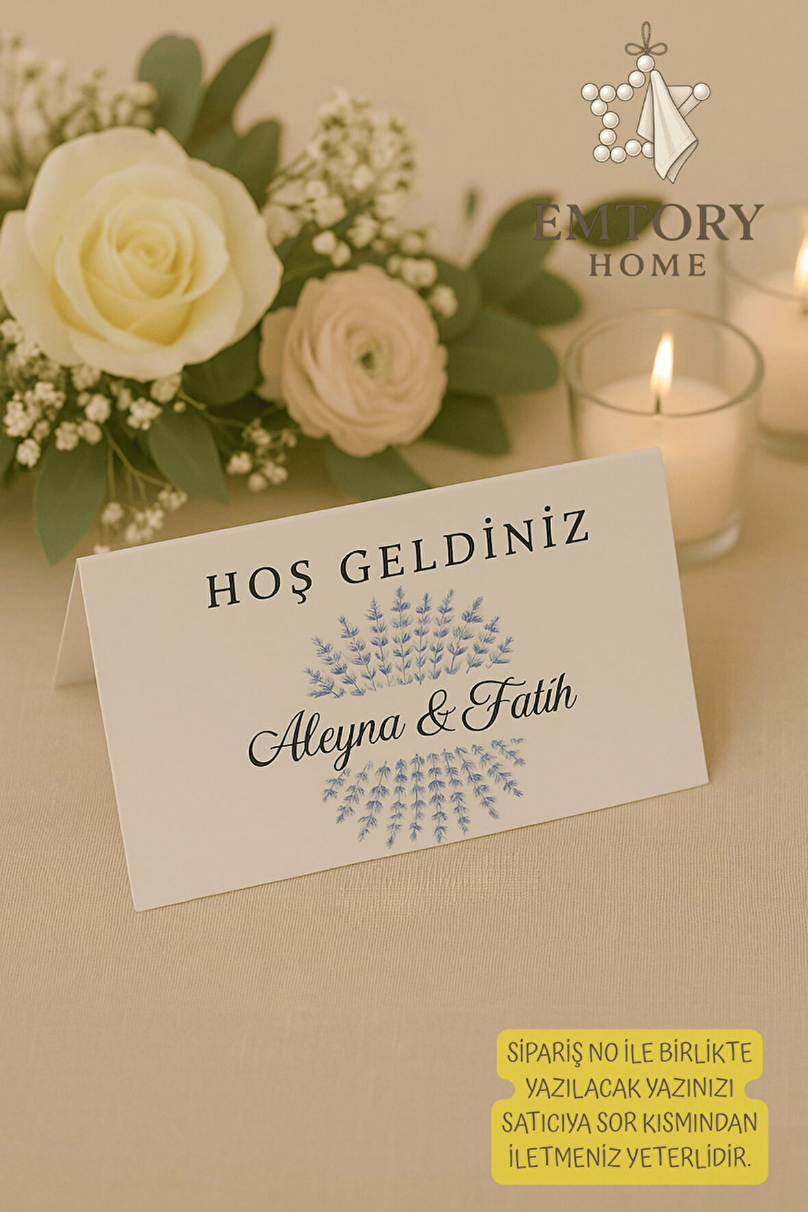 Mor Çiçek | 10 Adet Masa Kartı - Nişan Masa Kartı - Nikah Masa Kartı -  1.hamur