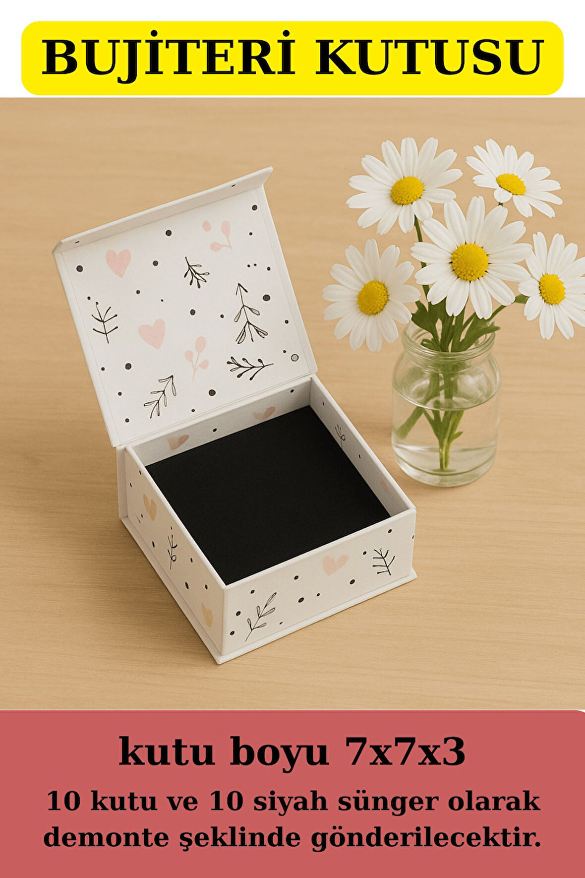 Takı Kutusu | 10 Adet Süngerli Kutu - Küpe Anahtarlık Bujiteri Kutusu - Soft