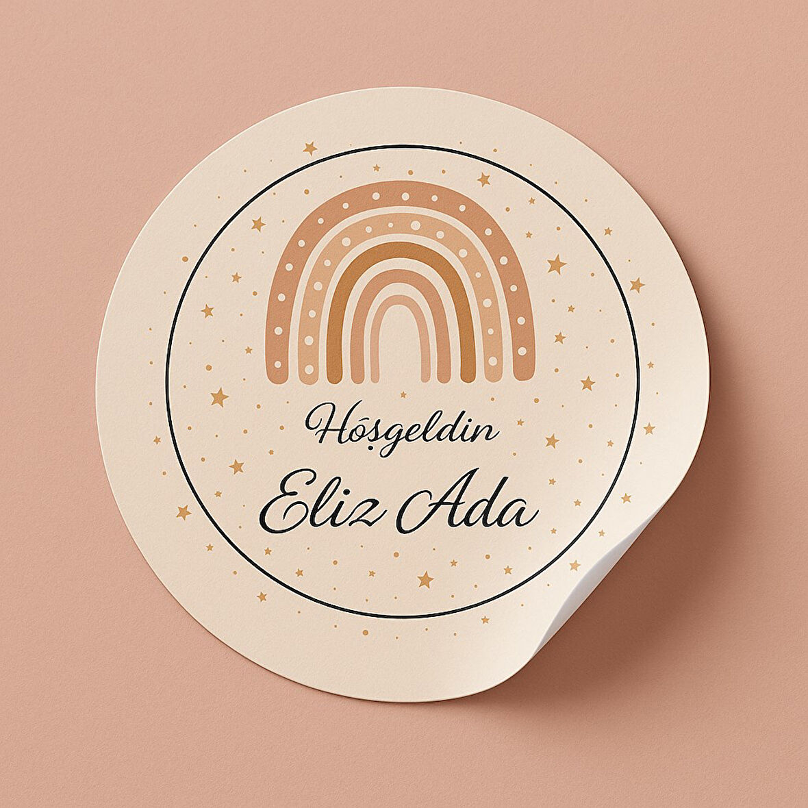 48 Adet Yuvarlak Hoşgeldin Bebek Sticker - Yenidoğan Sticker - Doğumgünü Sticker 1.hamur 4,5cm