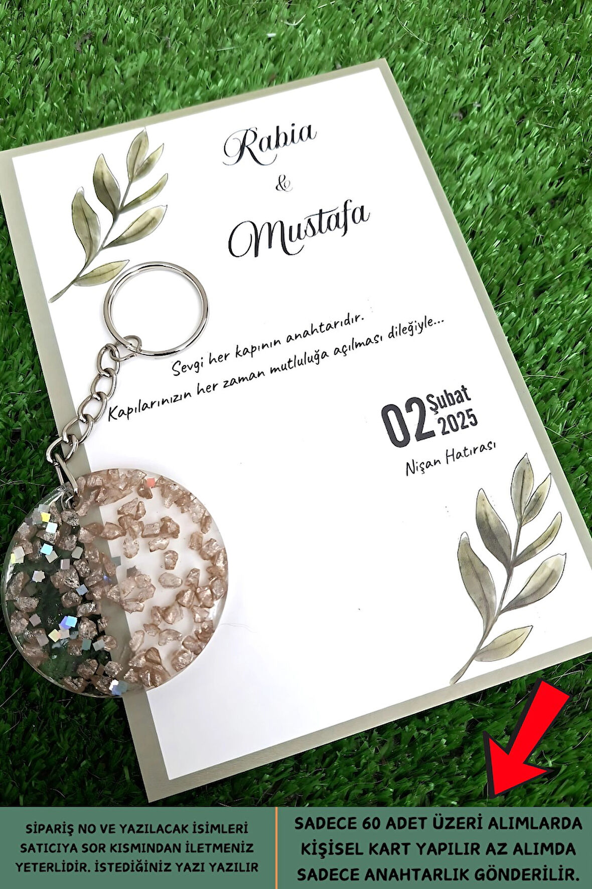 Şeffaf Epoksi Anahtarlık | 15 Adet Epoksi Hediyelik Anahtarlık - Kişiye Özel - Kına Düğün Hediye