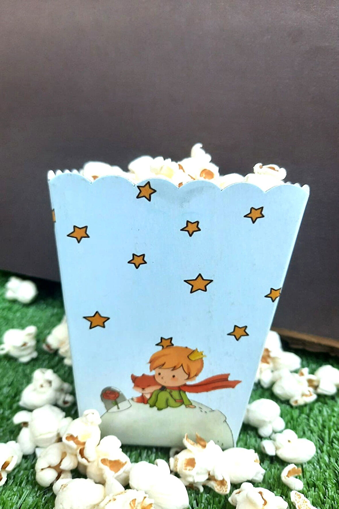 8'li Küçük Prens Mısır Kutusu - PopCorn Kutusu - Doğum Günü İkram Hediye - Orta Boy