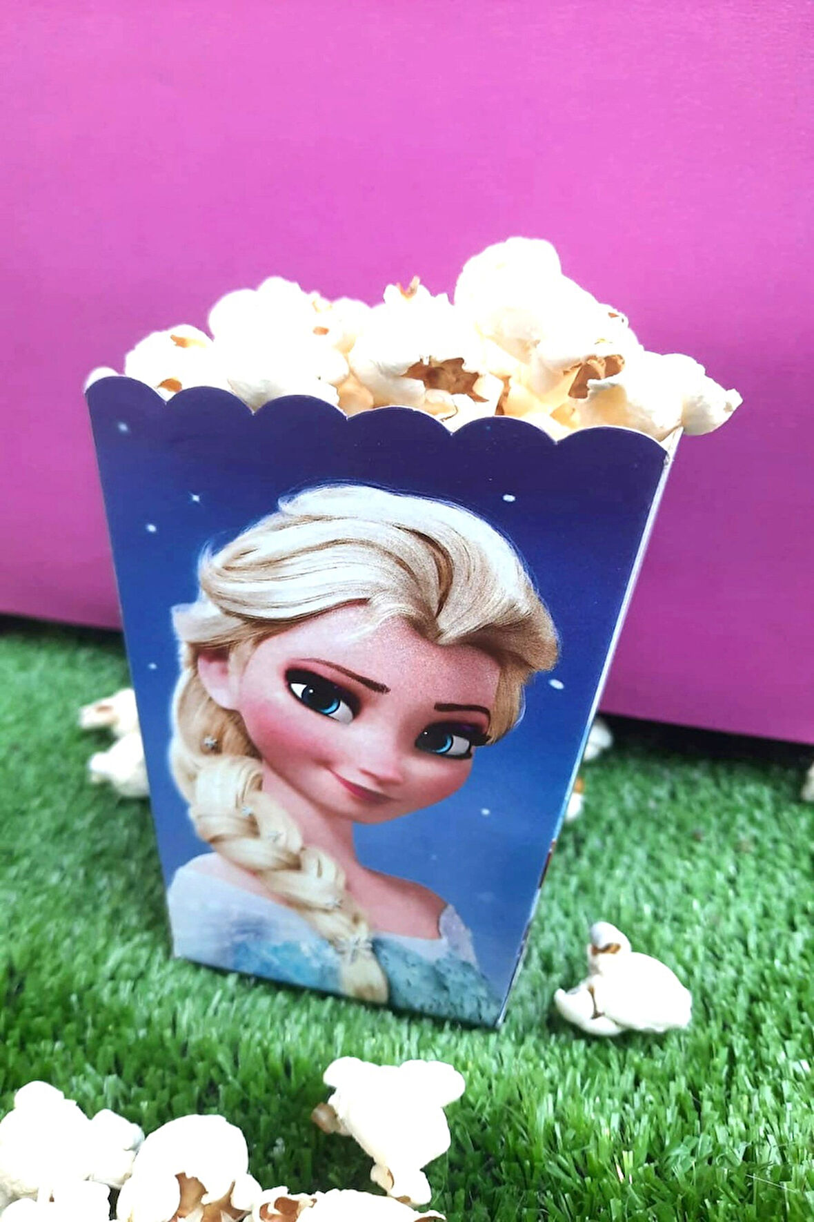 8'li Elsa Kraliçe Mısır Kutusu - PopCorn Kutusu - Doğum Günü İkram Hediye - Orta Boy