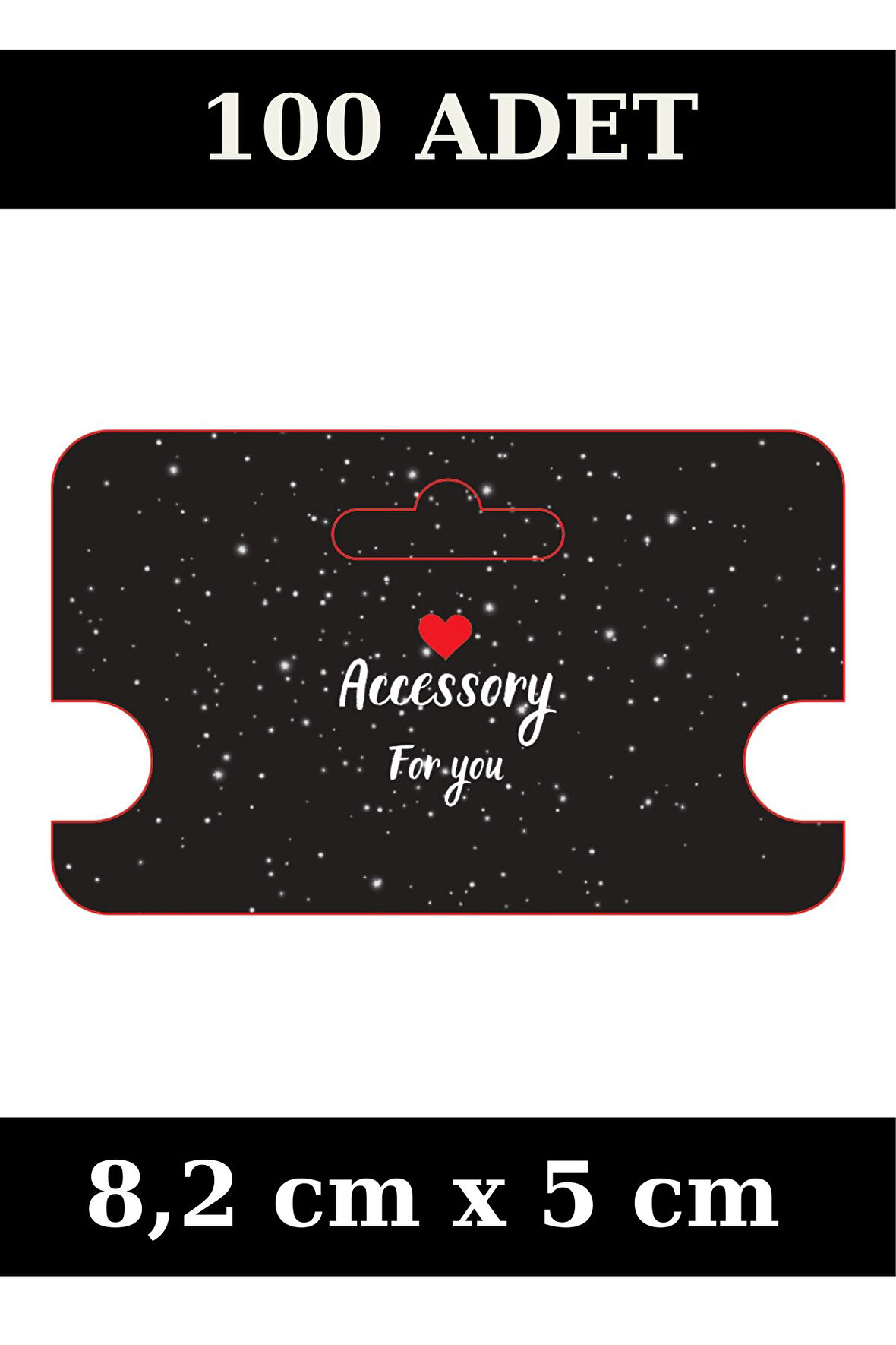 Siyah Accessory For You-  100 Adet Kolye Kartı - Bileklik Kartı - Takı Kartı - Paketleme Kartı