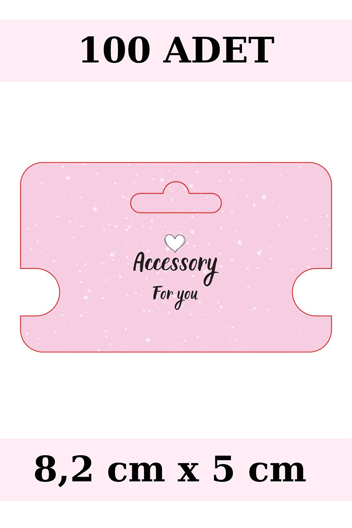 Pembe For You Accessory - 100 Adet Kolye Kartı - Bileklik Kartı - Takı Kartı - Paketleme Kartı