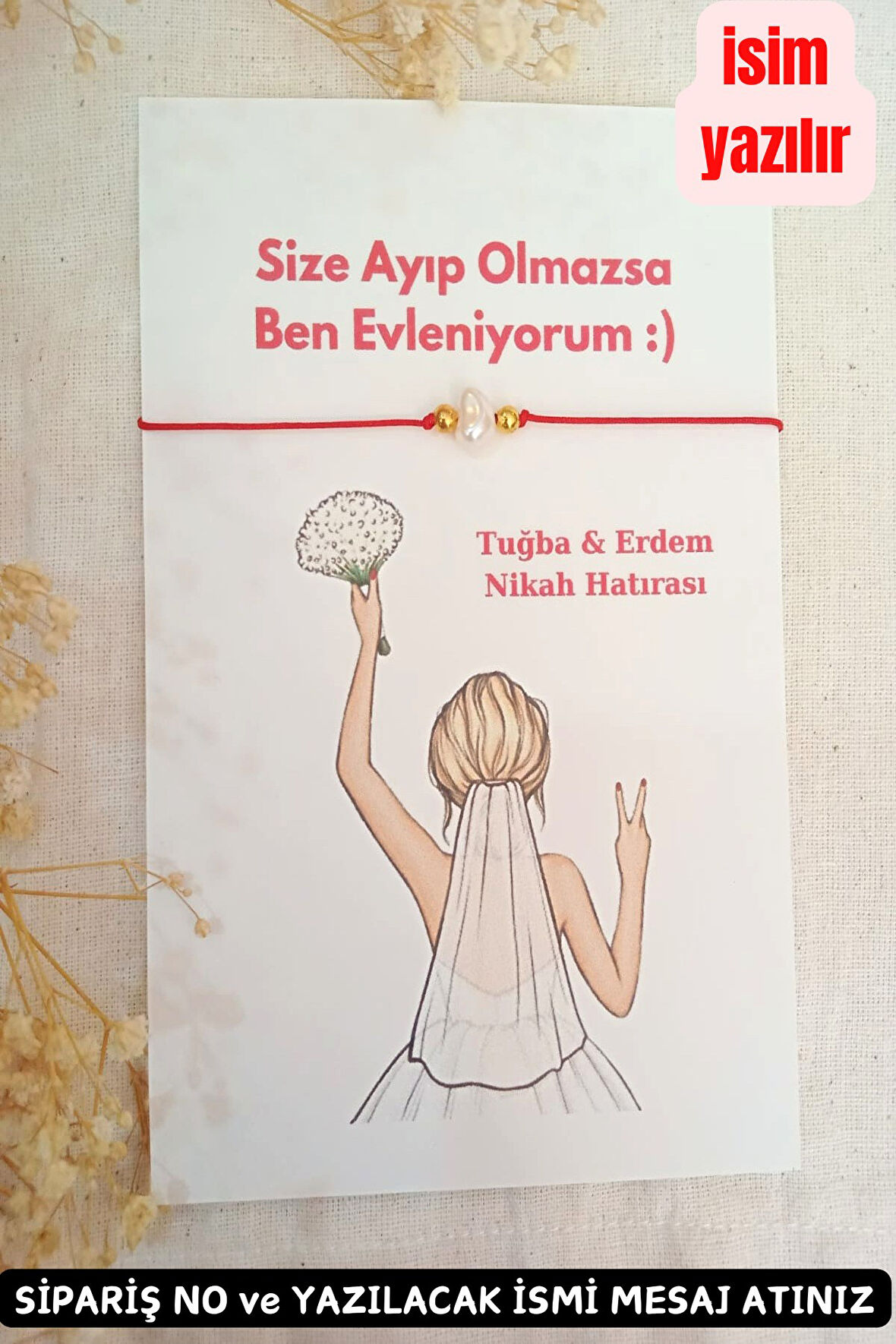 30 Adet Kına Hediyesi Kırmızı Şans Bilekliği - Nikah Hediyesi - Tek Tek Jelatinli - Bride Hediye