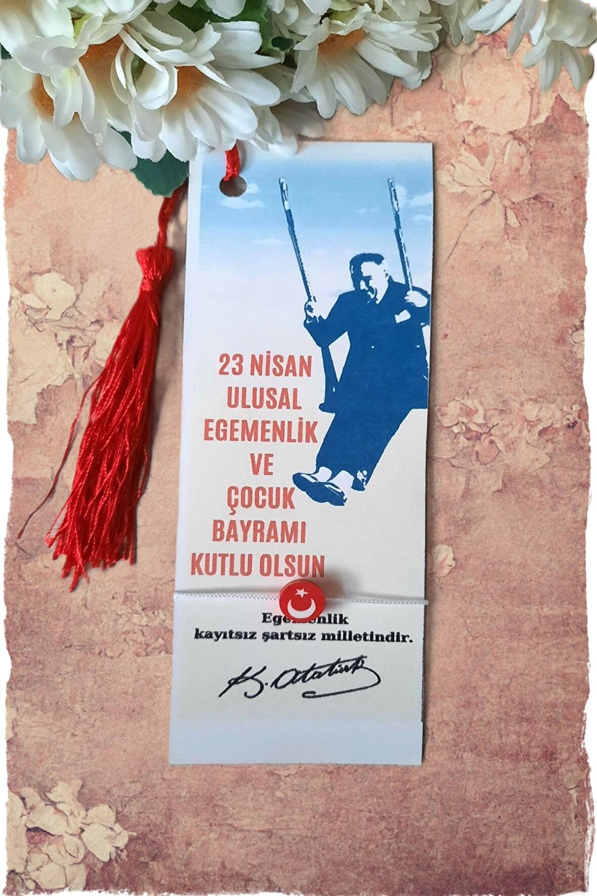 40 Adet Püsküllü Kitap Ayracı ve Türk Bayraklı Bileklik - 23 Nisan Hediye - (Ürün Güncelledi)