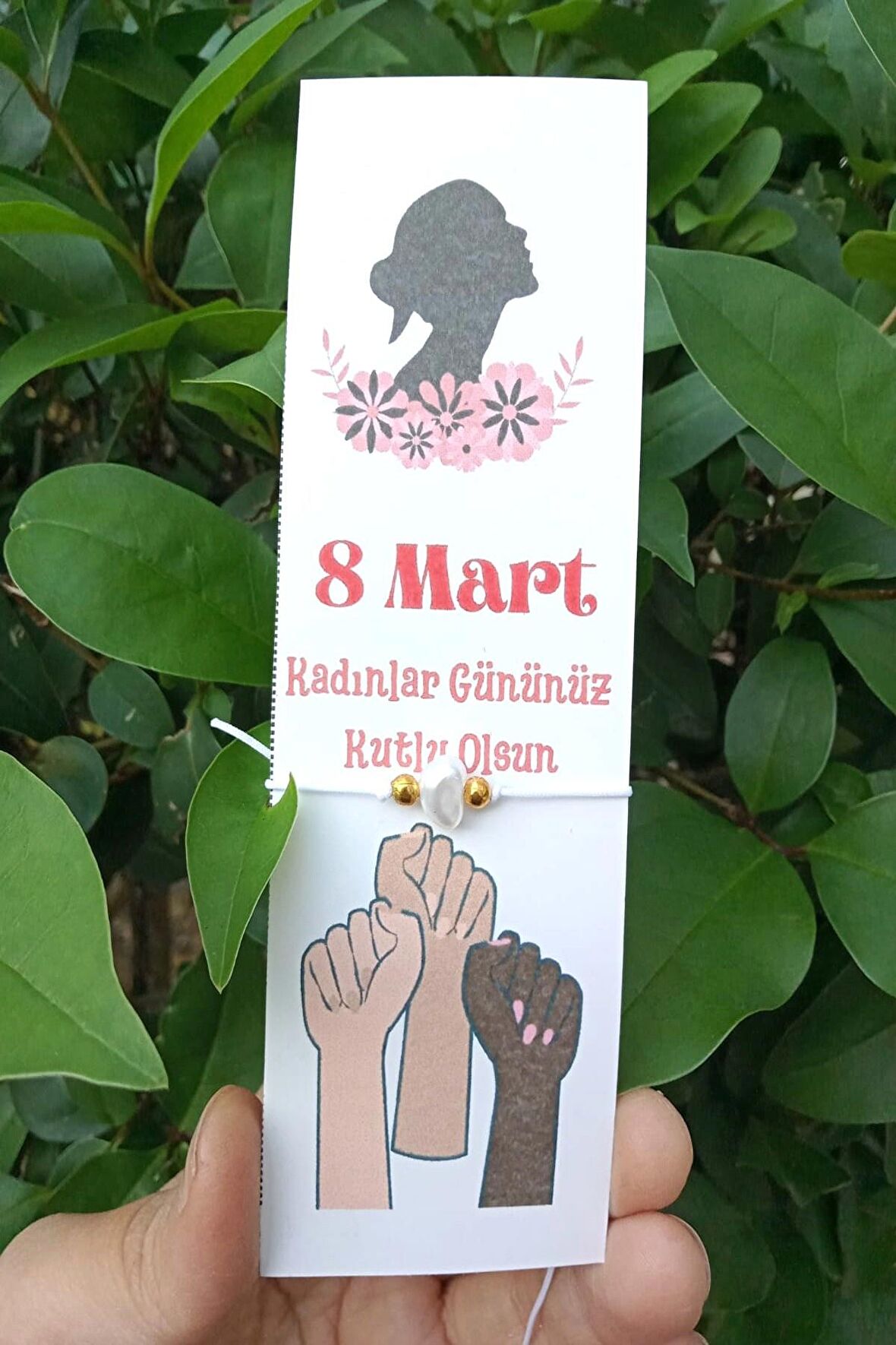 Women's Day - 10 Adet Kadınlar Günü Hediyelik İnci Bileklik - Kadınlar Günü Şans Bilekliği