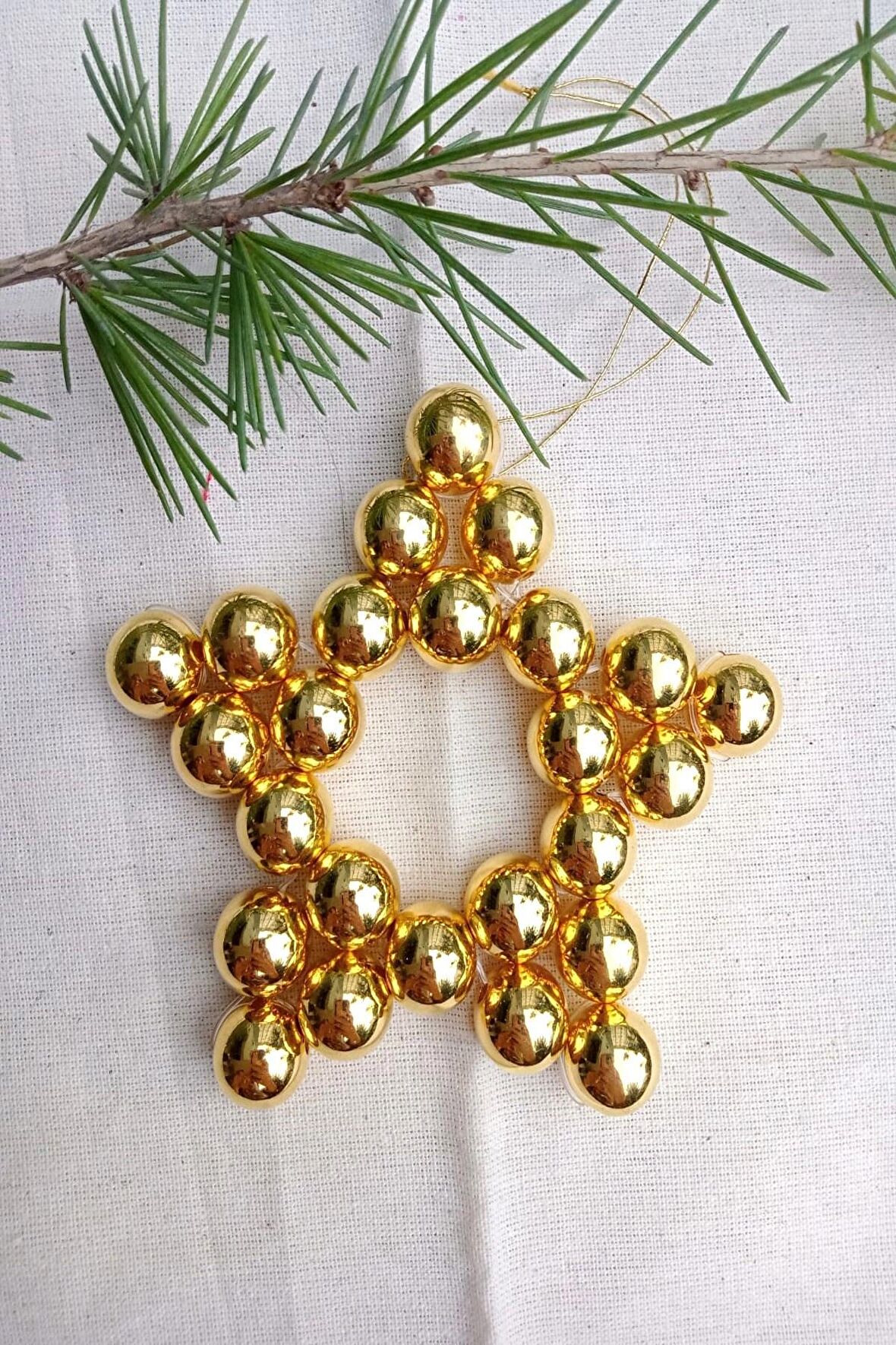 10cm Parlak Gold Dekoratif Yıldız Süs - Duvar Süsü - Mutfak Süsü - Ağaç Süsü