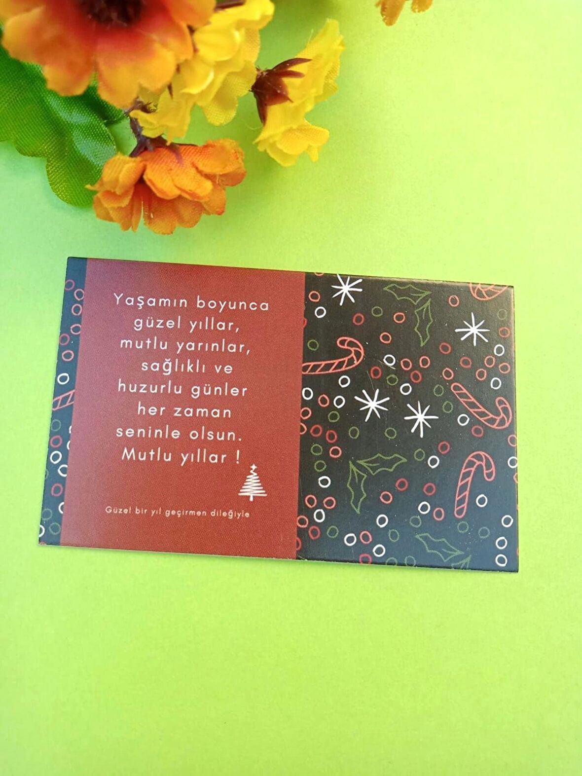  30 Adet Lux Kalın Kuşe Yılbaşı Tebrik Kartı - Mutlu Yıllar - Paketleme Kartı 8x5cm (M14)