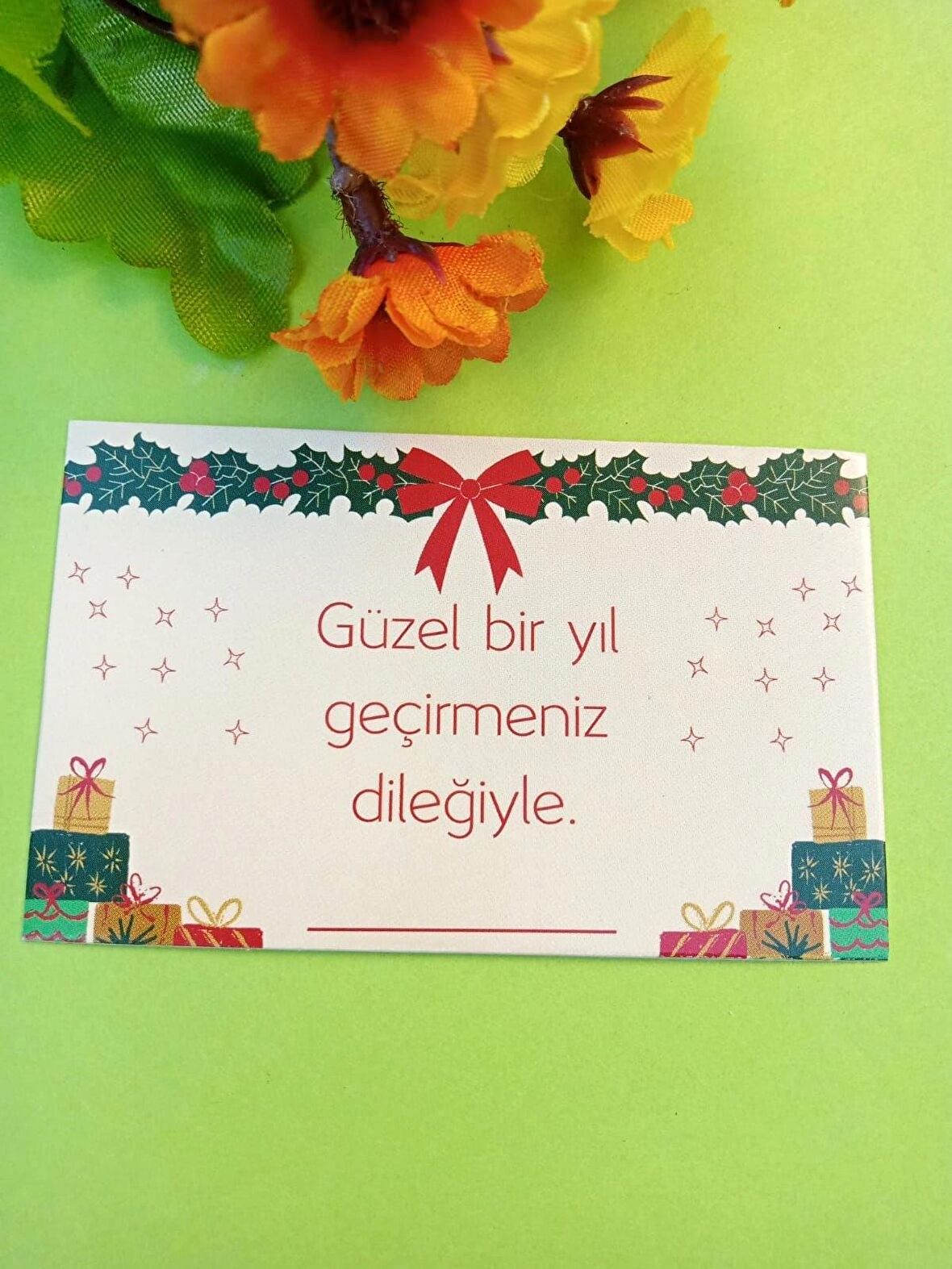  30 Adet Lux Kalın Kuşe Yılbaşı Tebrik Kartı - Mutlu Yıllar - Paketleme Kartı 8x5cm (M11)