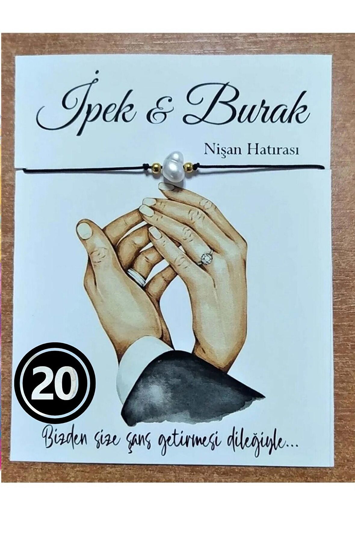 20 Adet Kişiye Özel Isimli Şans Bilekliği Söz, Bride, Kına Hediyesi - Nikah Hatırası