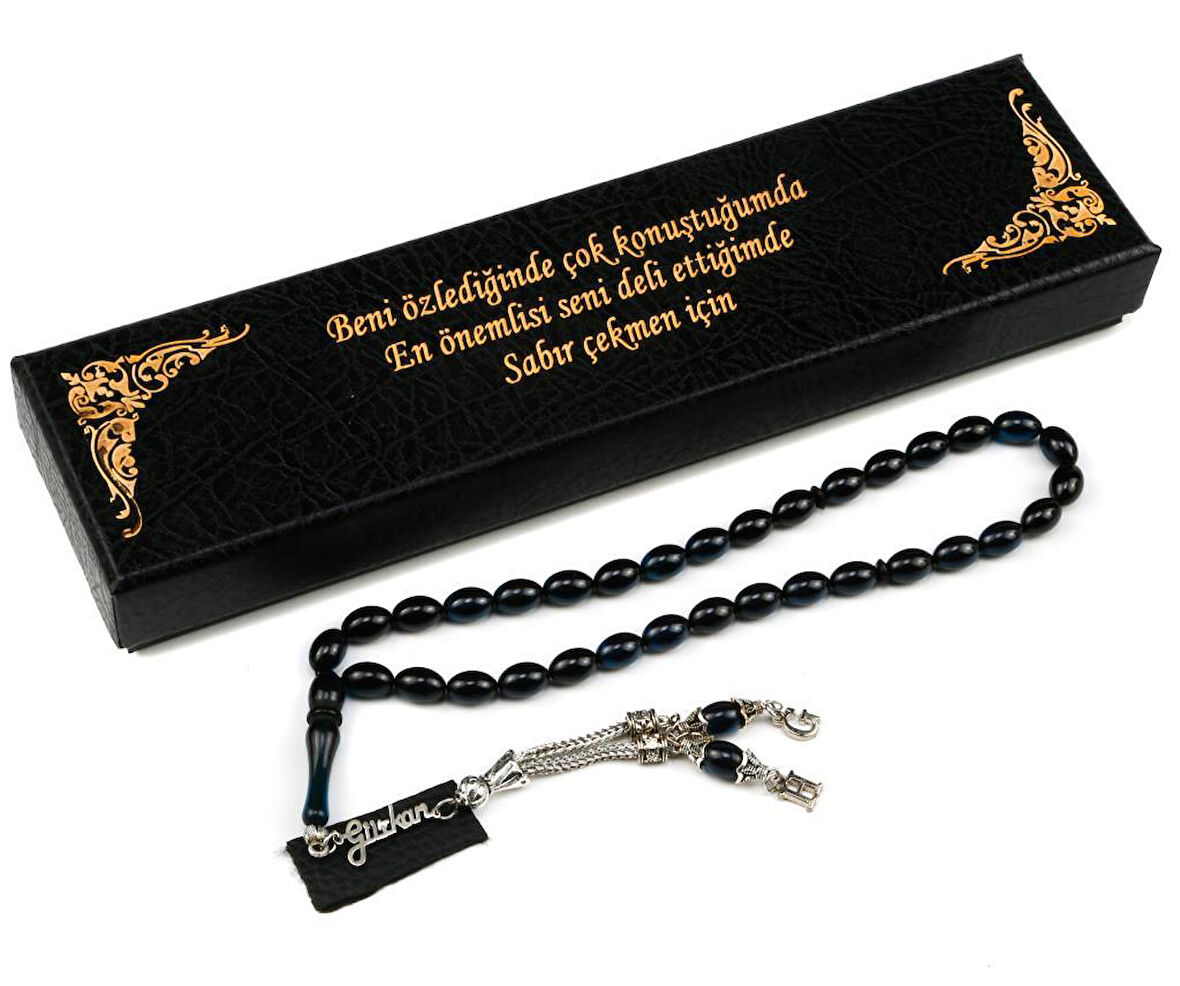 Gümüş İsimli Sıkma Kehribar Tesbih