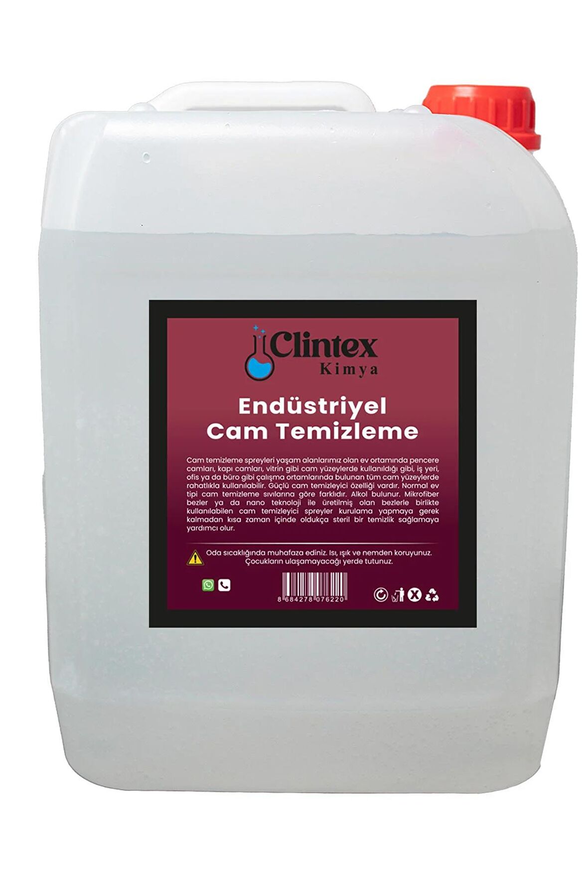 Clintex Kimya Endüstriyel Cam Temizleyici 5 Lt