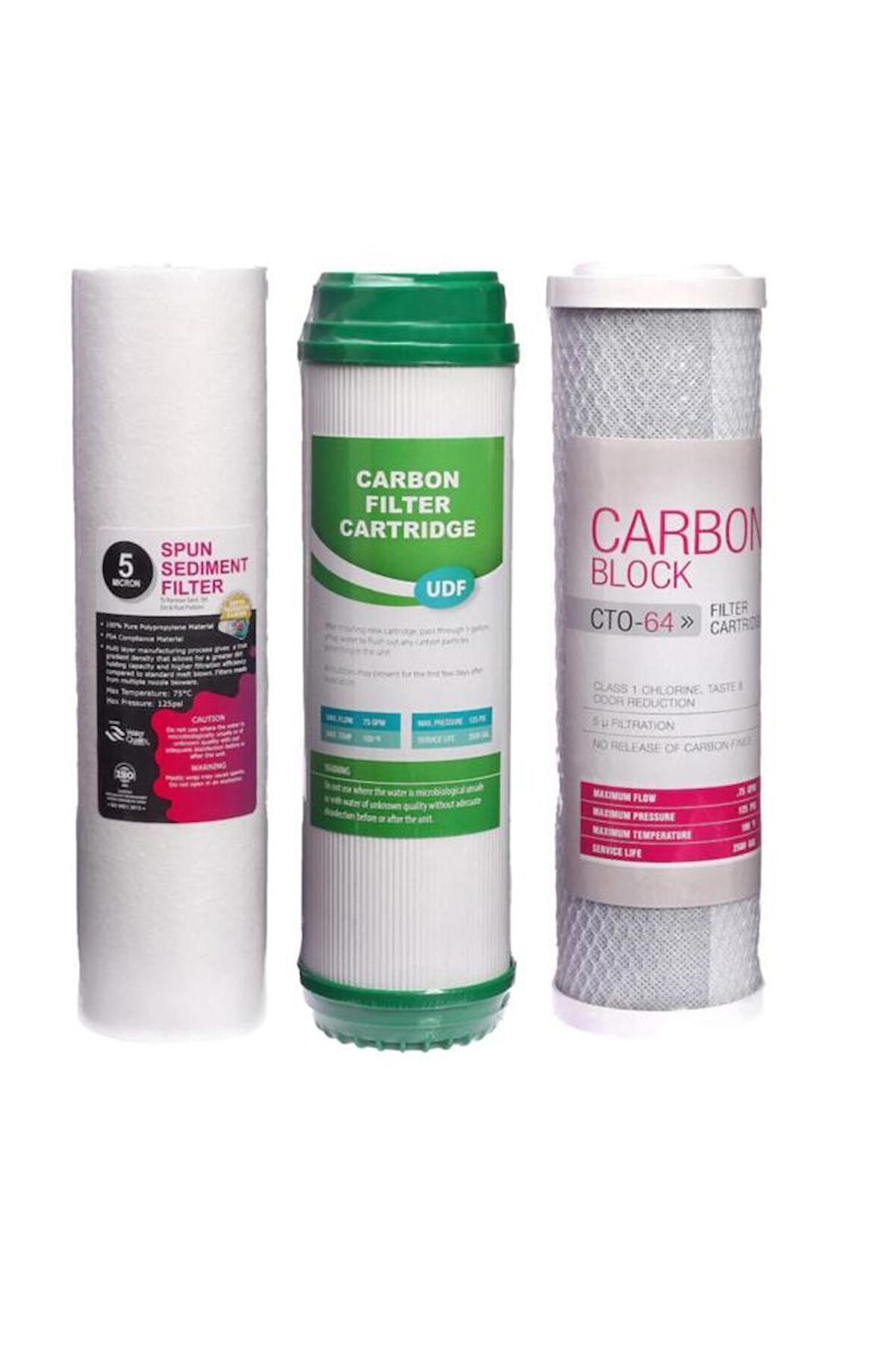 Su Arıtma Cihazı 3'lü Ön Filtre Seti 1 2 3 Aşama Filtreleri