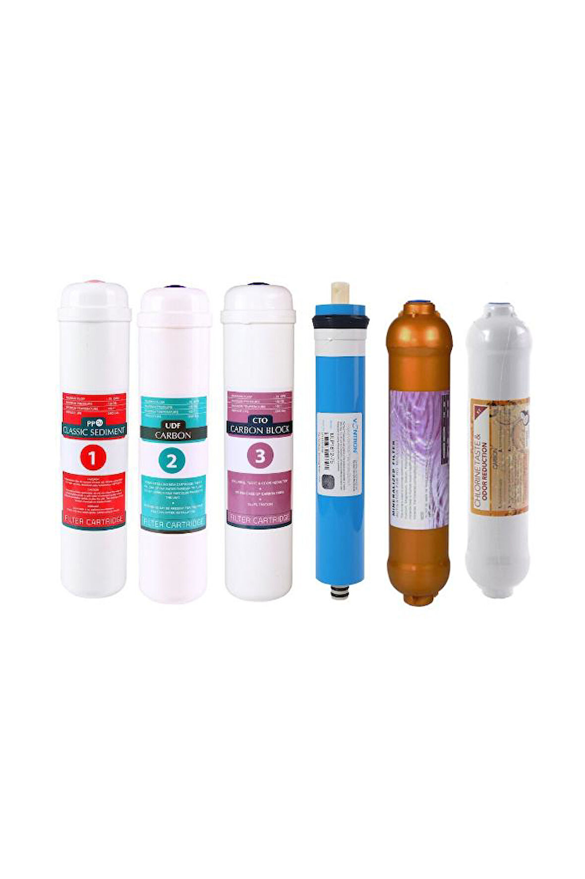 Su Arıtma Cihazı 6'lı Filtre Seti Vontron Membranlı Kapalı Kasalı Cihazlar Için Gold Mineral