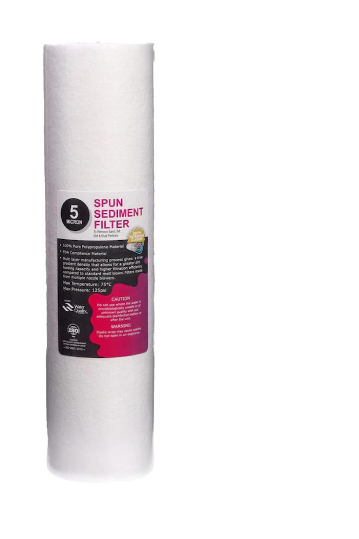 Su Arıtma Cihazı Filtresi 5 Mikron Sediment Spun Filtre Açık Kasalı Cihazlar Için 1. Aşama Filtresi