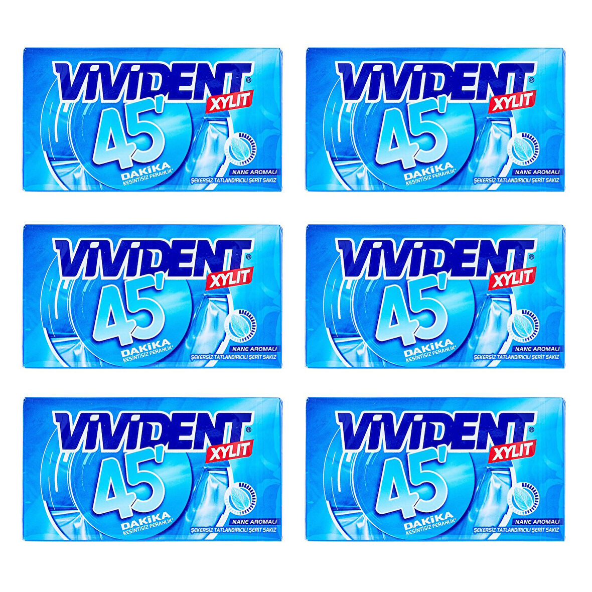 Vivident 45 dk Cüzdan Sakız Naneli 26 gr x 6 Adet