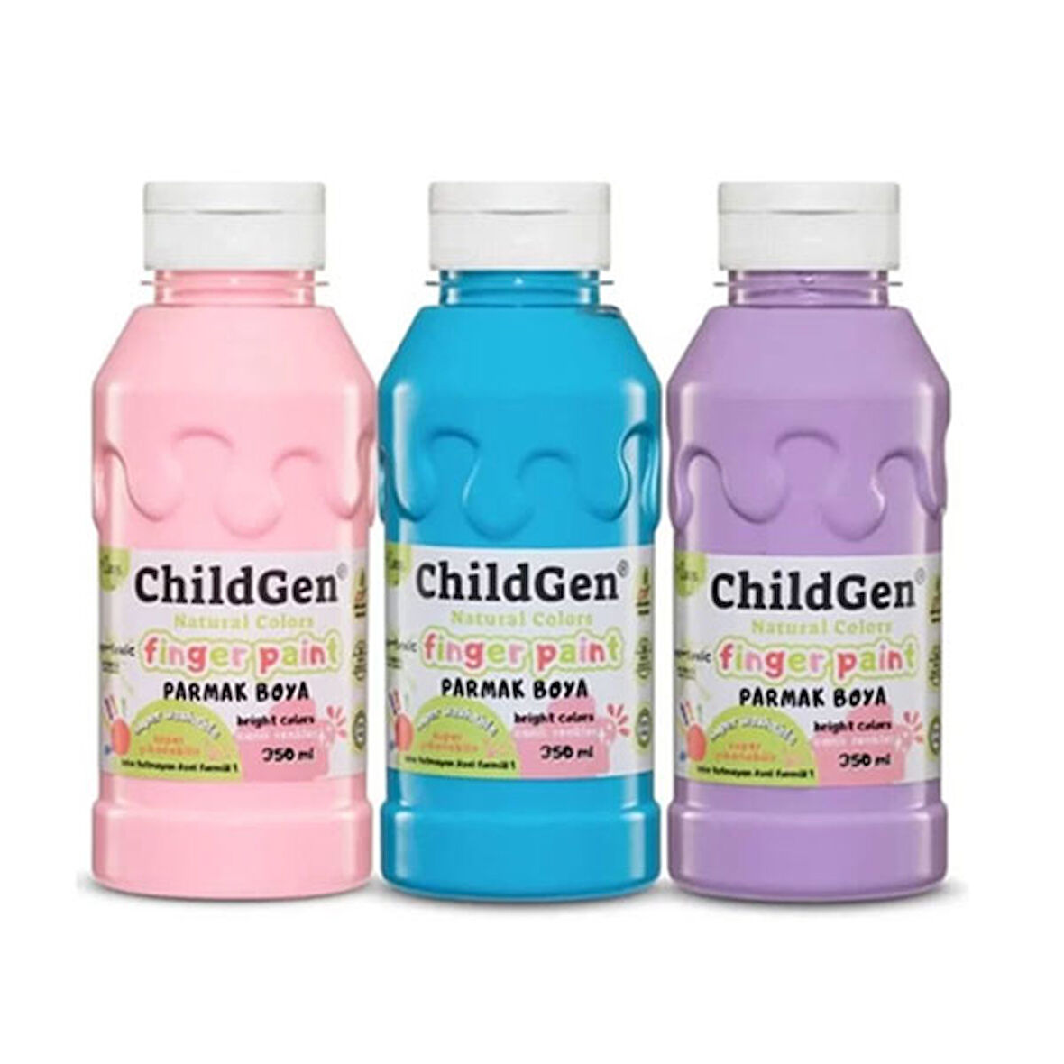 ChildGen Süper Yıkanabilir 3lü Pastel Set Pembe-Mavi-Mor 3x350 Ml