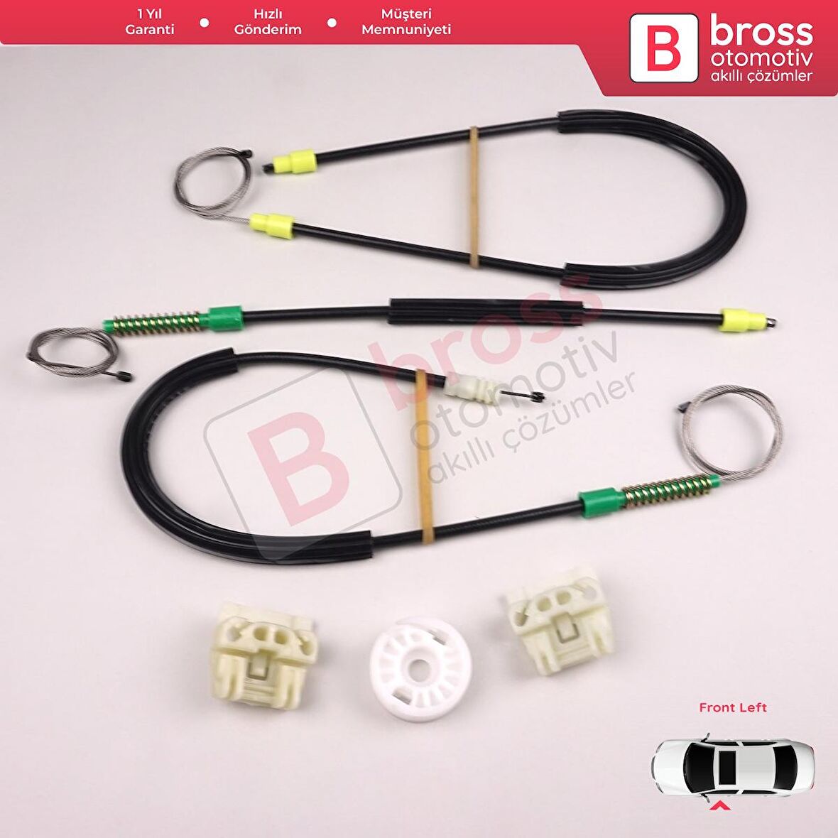 Peugeot 607 9D 9U 1999-2010 9222Q0 9650734880 İçin Ön Sağ Kapı Cam Kriko Tamir Seti 