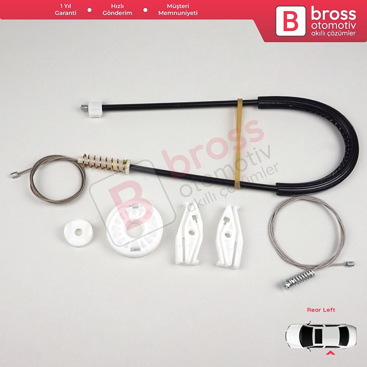 VW New Beetle Cabriolet 03 10 İçin Sağ Arka Sürgülü Cam Tamir Takımı