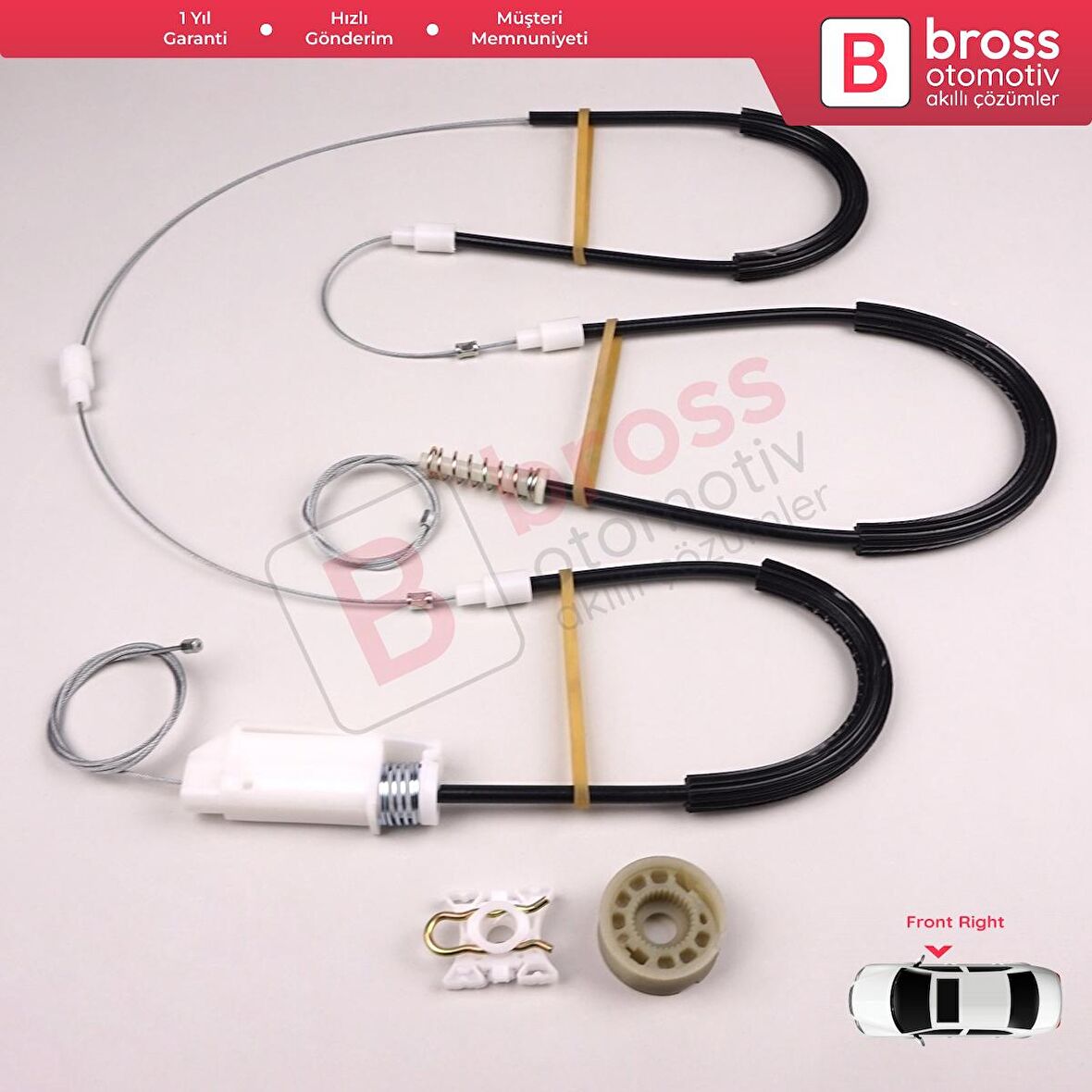 BMW 1 E87 2003-2012 5-Kapı Hatchback 51357138468 İçin Arka Sağ Cam Kriko Tamir Seti