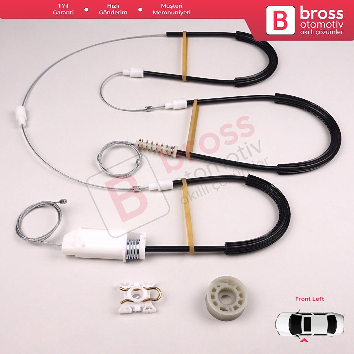 BMW 1 E87 2003-2012 5-Kapı Hatchback 51337138465 İçin Ön Sol Cam Kriko Tamir Seti