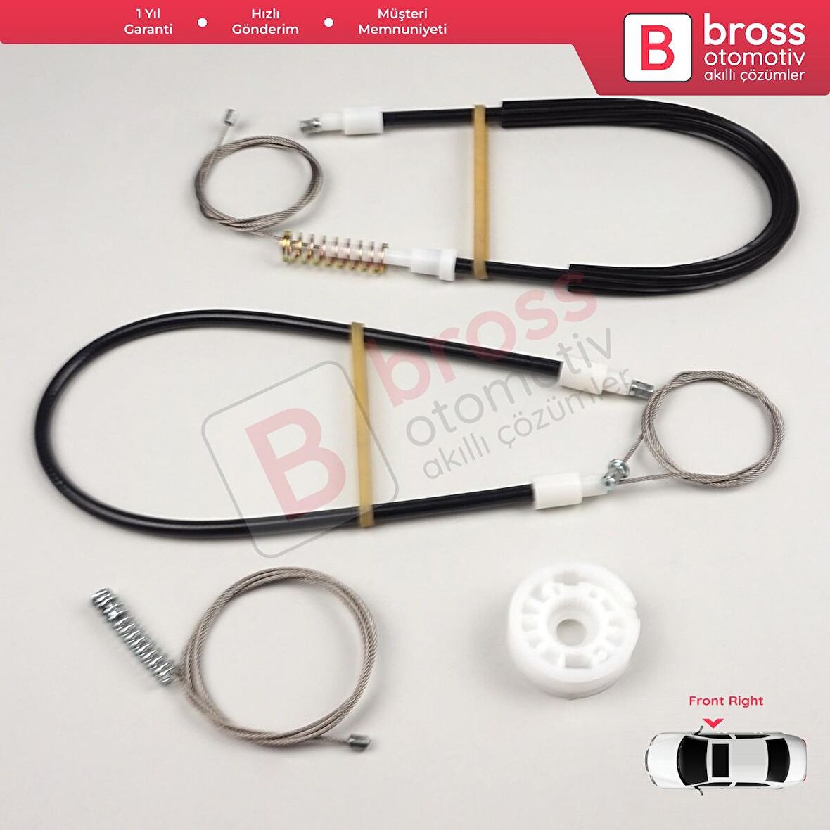 BMW 1 E87 2003-2012 5-Kapı Hatchback 51357138467 İçin Arka Sol Cam Kriko Tamir Seti